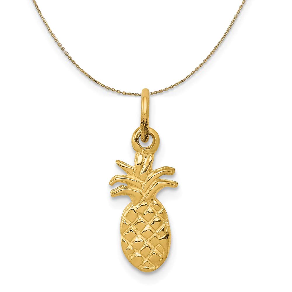 14k Yellow Gold Pineapple Necklace - Elegant Gift for Women