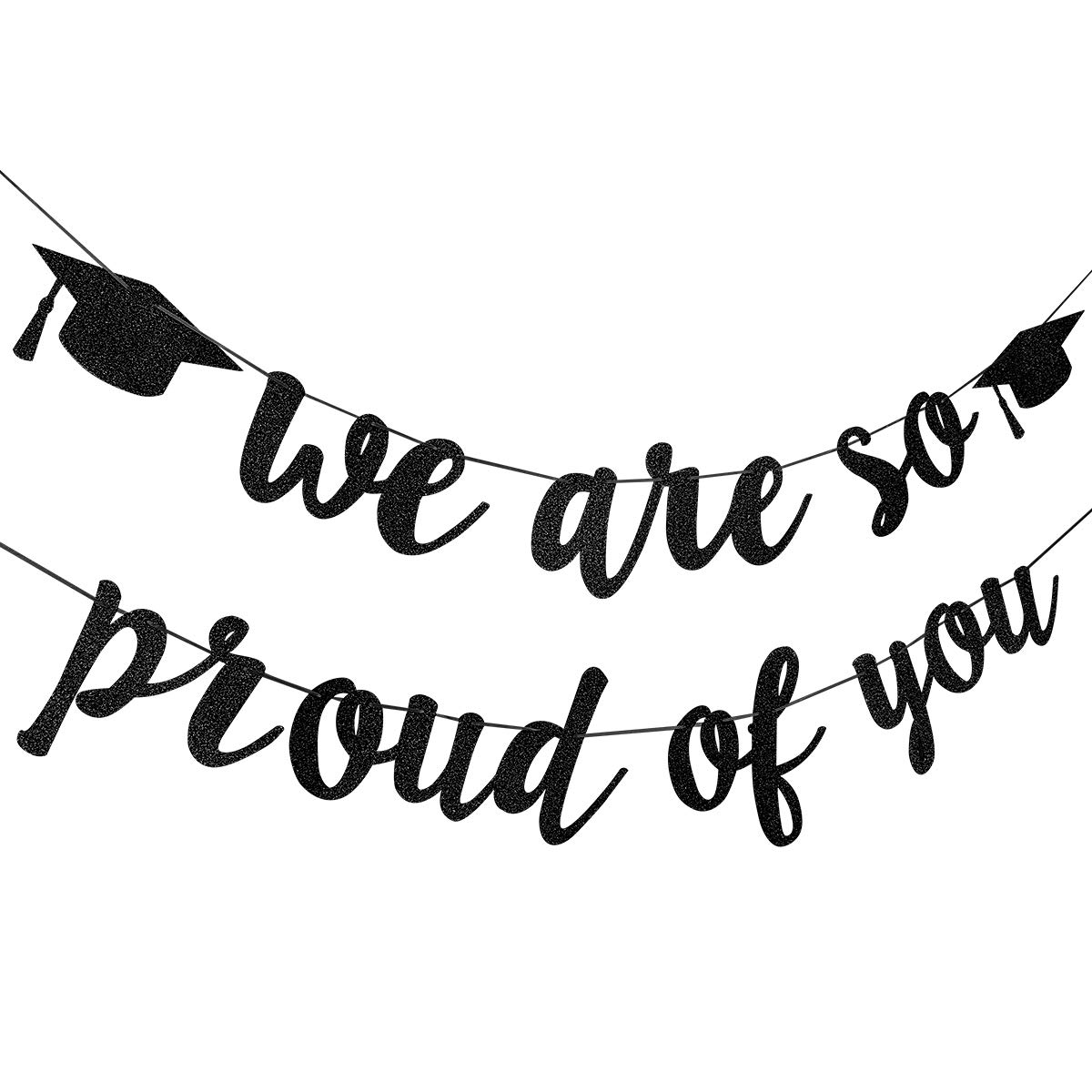 2025 Graduation Banner - Black Glitter 
