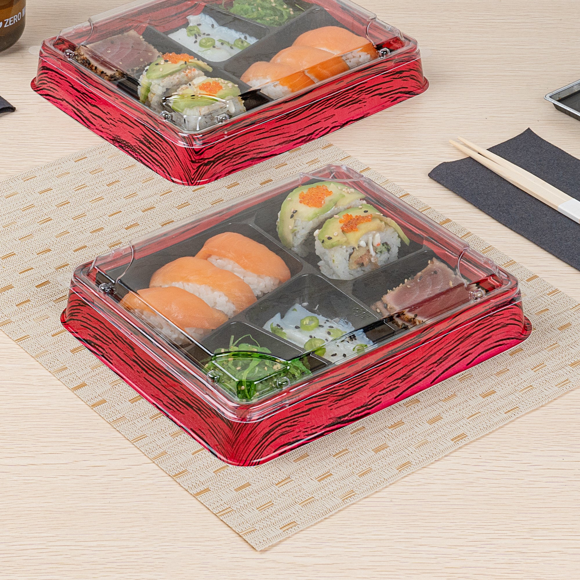 Bento Tek Rectangle Clear Plastic Lids - 50 Pack for 18 oz Bento Boxes | Airtight Food Storage | Perfect for Meal Prep, School Lunches & Office Snacks