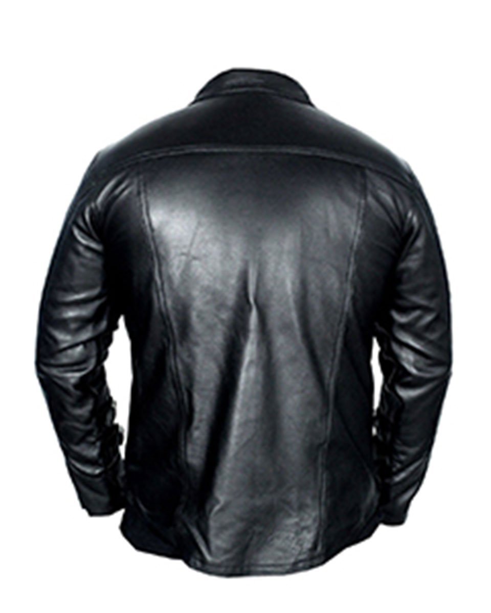 Premium Genuine Sheep Leather Police Uniform Shirt for Men - BLUF Gay Fashion Shirt with Snap Buttons - Perfect for Cosplay, Roleplay & Pride Events