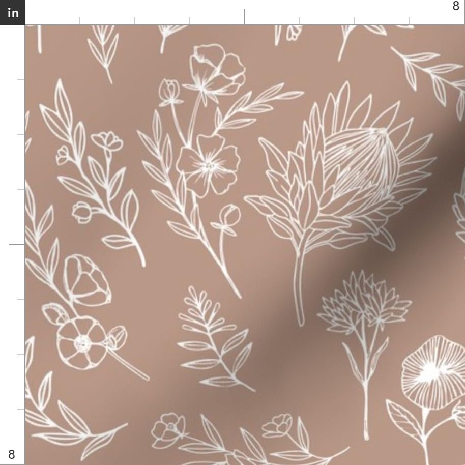 Floral Protea Wildflowers Mauve Printed Minky Fabric by The Yard - Soft Plush Material for Sewing Baby Blankets, Quilt Backing & DIY Projects - Perfect for Nursery Decor, Home Crafts & Gift Making