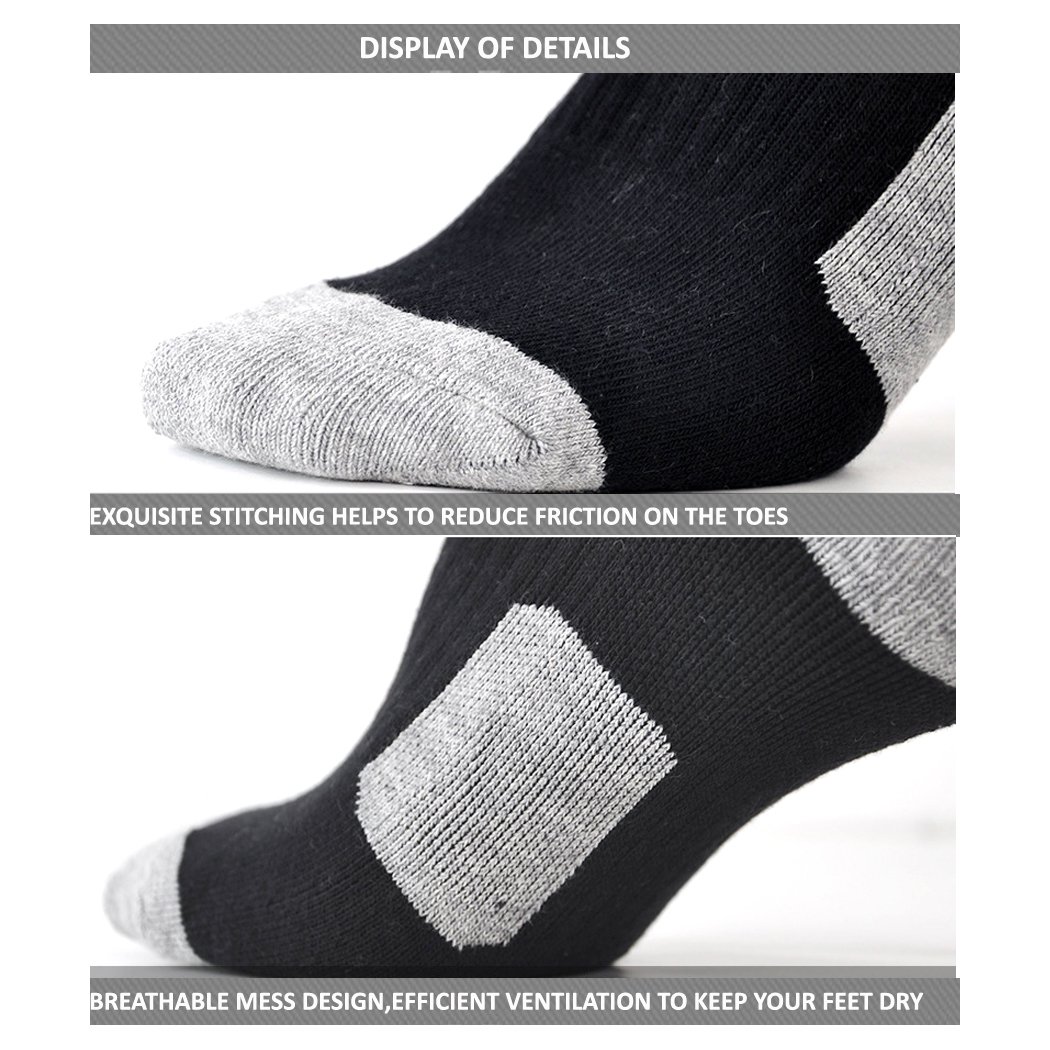 FOMANN Men's Athletic Cushioned Crew Socks 3-Pack - Breathable Moisture-Wicking Sports Socks for Basketball, Football & Running - Comfortable Performance Socks for Workouts & Daily Wear