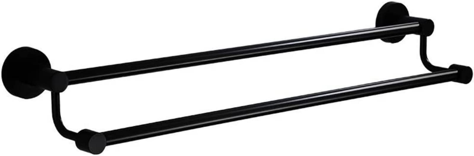 Stainless Steel Wall Mounted Towel Rack - Double Extended Towel Bar with Rust-Resistant Black Finish for Bathroom, Kitchen & Office (40cm) - Perfect for Hanging Bath Towels, Hand Towels and Kitchen Linens