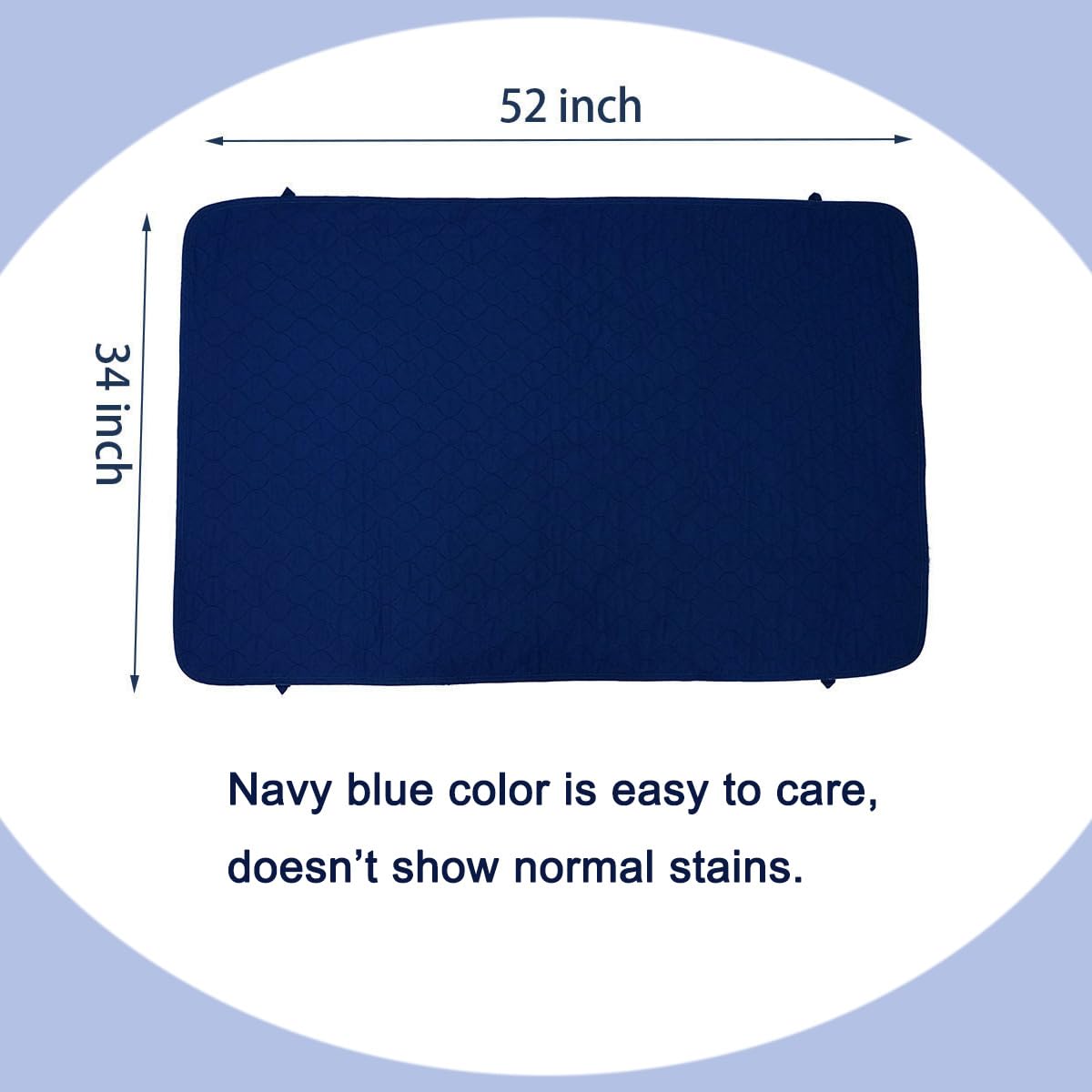 Reusable Washable Bed Pads 2 Pack 34X52 Inches - Absorbent Waterproof Quilted Cotton Top Underpad Mattress Protector for Adult, Toddler & Pet - Ideal for Incontinence, Elderly Care, Baby Changing & Pet Accidents