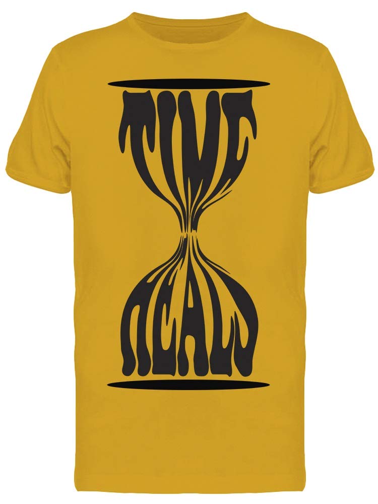 Time Heals Hourglass Graphic T-Shirt for Men | Vintage Distressed Cotton Tee | Casual Streetwear & Everyday Outfit