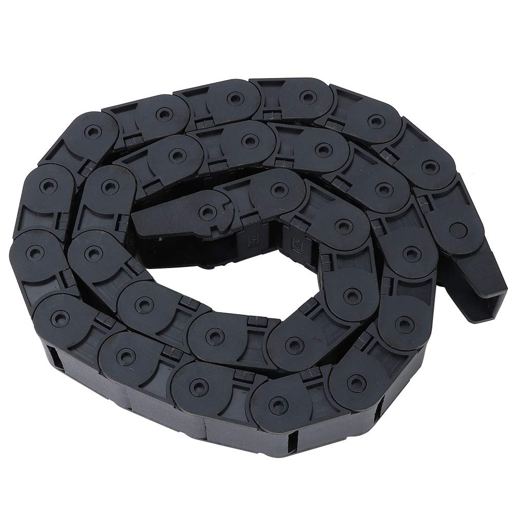 1 Meter R18 Nylon Black Cable Drag Chain - Open Both Side Wire Carrier for CNC & 3D Printer - 18x25mm Cable Management Solution - Perfect for Engraving Machines, Robotics, and Industrial Automation