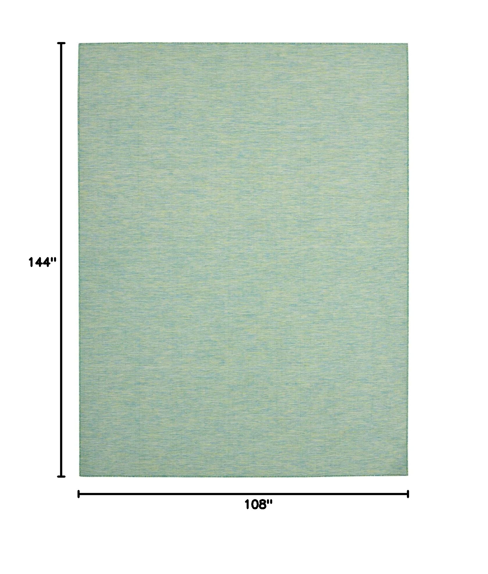 Nourison Positano 9' x 12' Indoor/Outdoor Area Rug - Blue & Green Striped Design, Easy to Clean, Non-Shedding, Stain Resistant | Perfect for Living Room, Bedroom, Dining Room, Backyard, Deck & Patio Decor (9x12)
