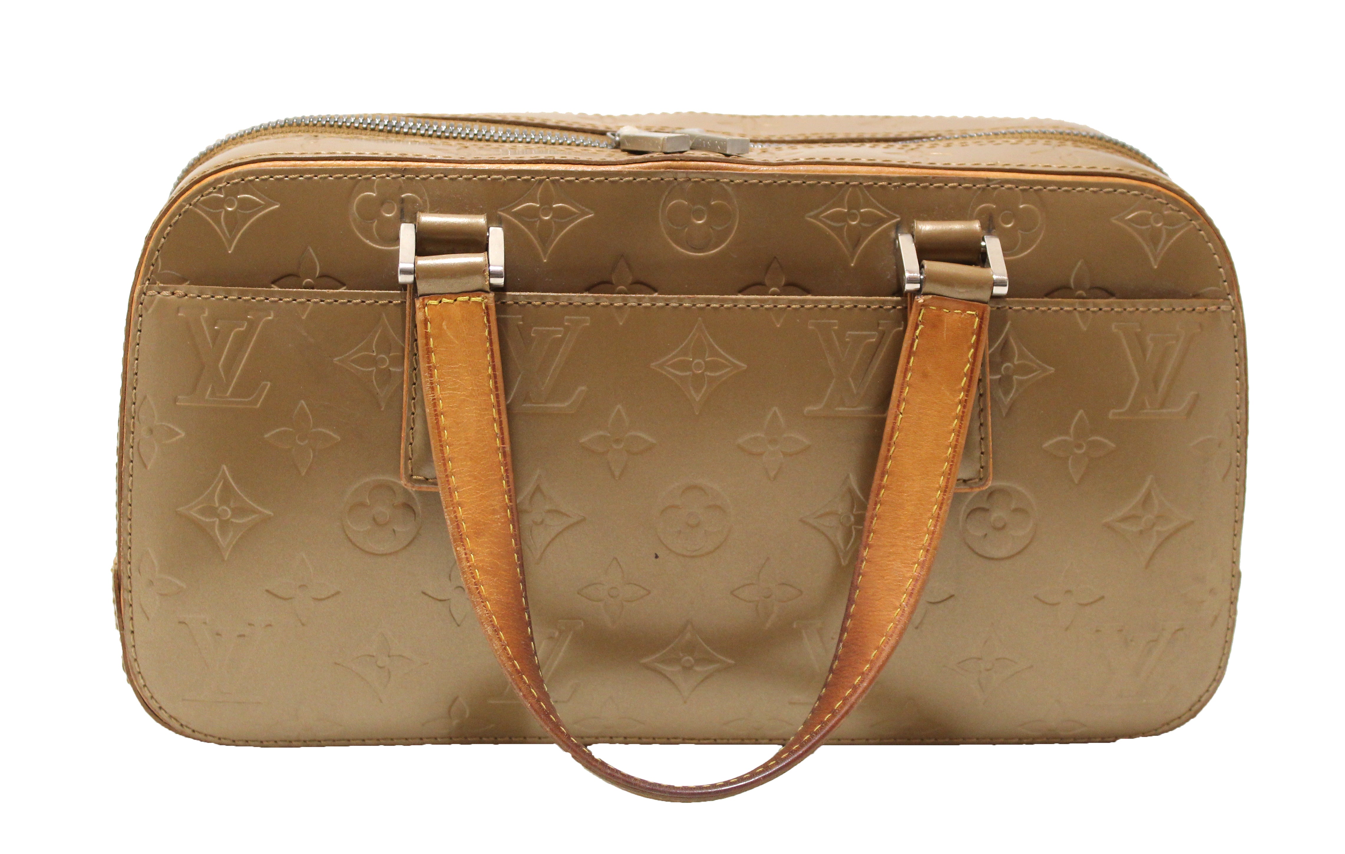 Authentic Louis Vuitton Gold Mat Monogram Vernis Shelton Handbag for Women - Luxury Designer Shoulder Bag Purse for Work, Party & Evening Events