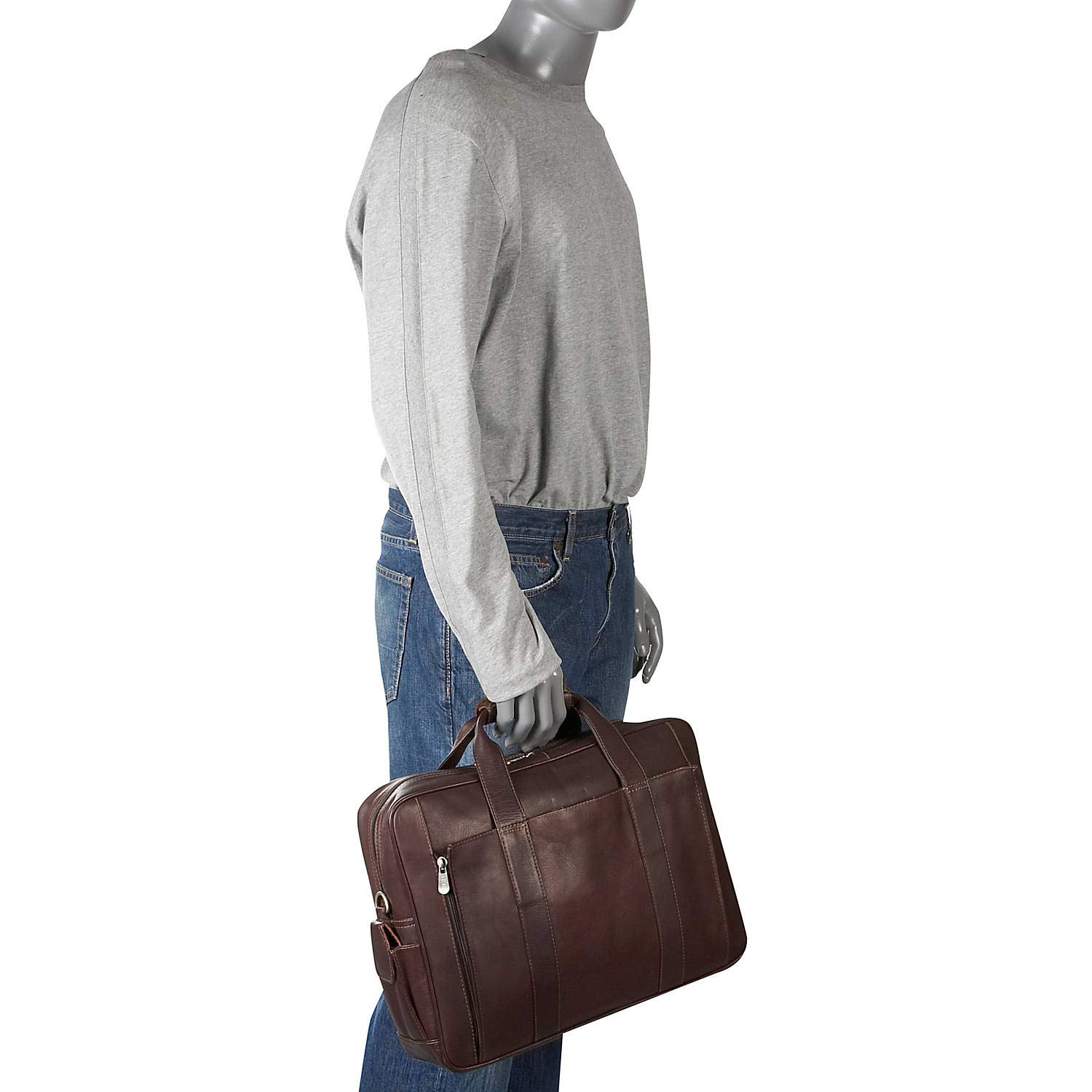 Premium Chocolate Brown Laptop Briefcase - Durable Business Computer Bag for Men & Women - Perfect for Office, Travel & Commuting