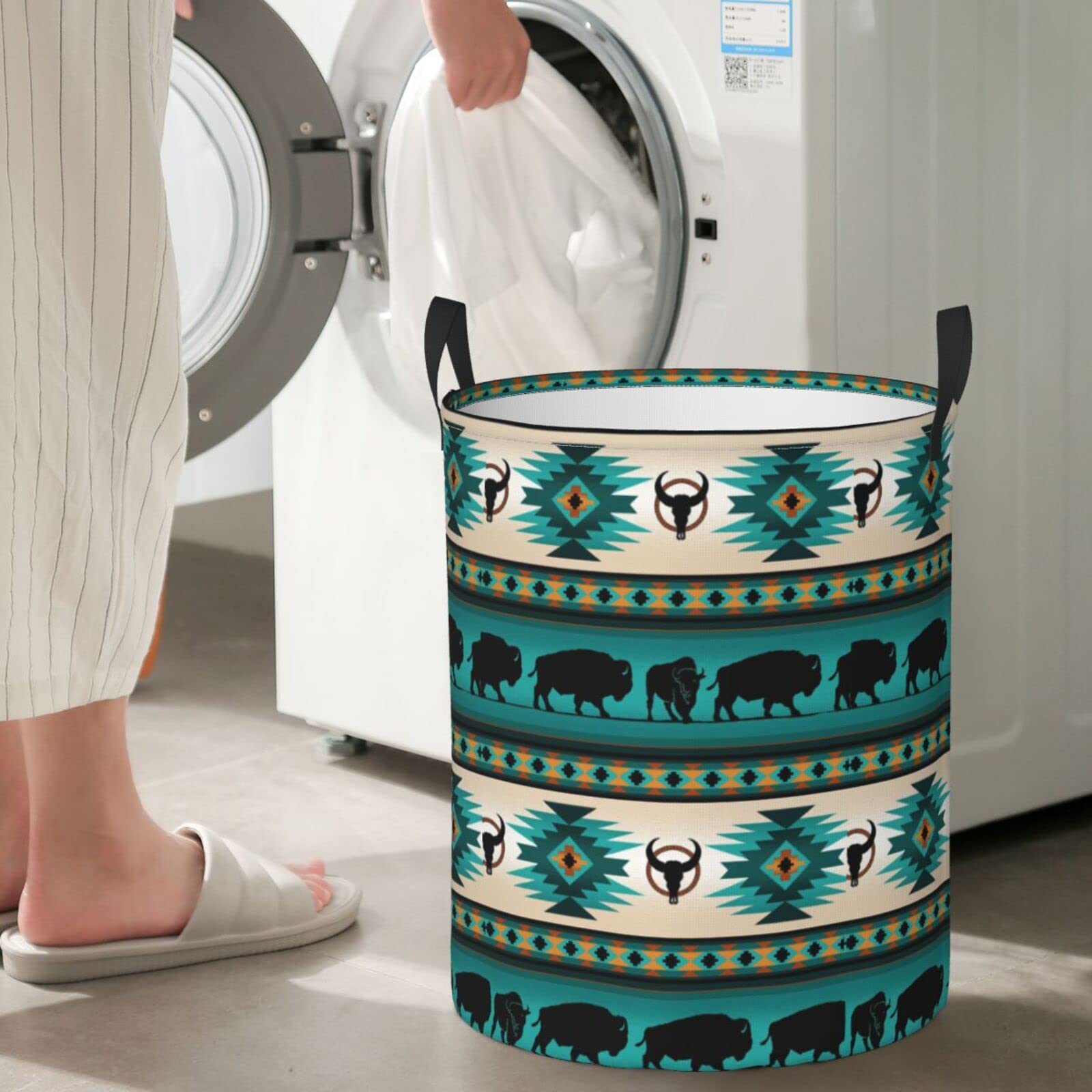 Native American Laundry Hamper - Extra Large Woven Clothes Basket for Dirty Laundry Storage | Perfect for Bedroom, Closet & Laundry Room Organization
