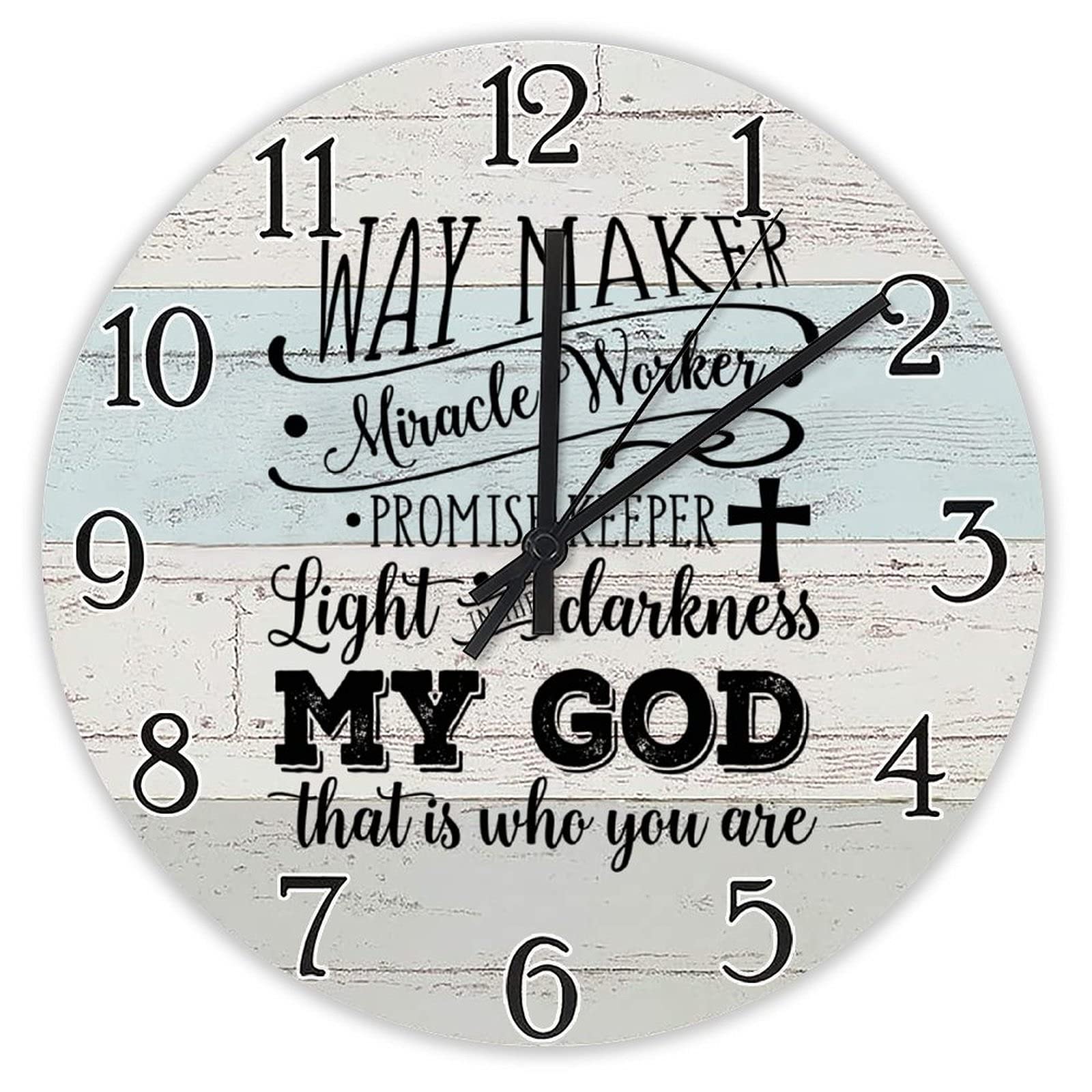 Bible Verse Wall Clock - Christian Inspirational Wooden Clock for Home Decor