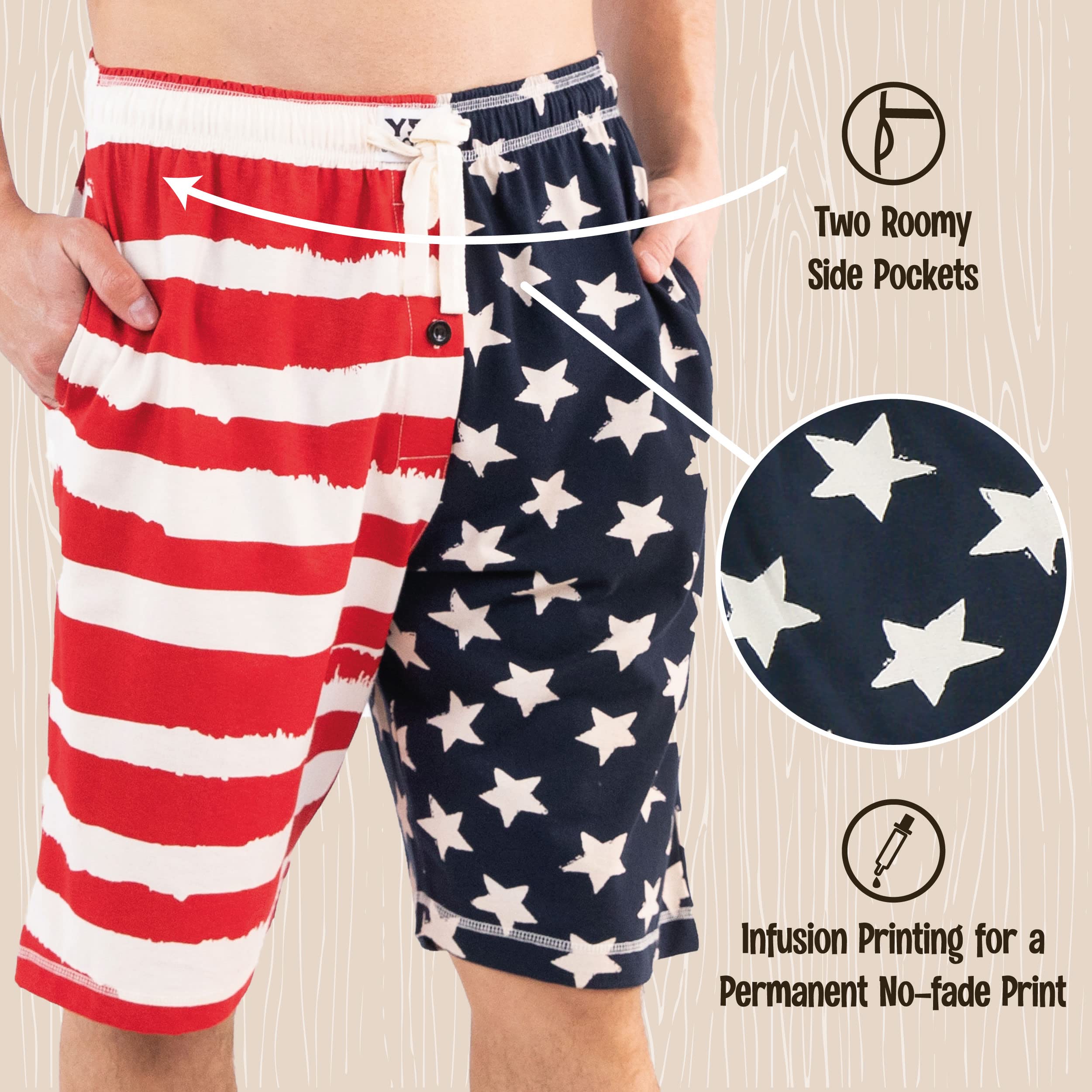Lazy One Men's Pajama Shorts - Soft Cotton Sleepwear & Lounge Pants for Comfortable Nightwear, Home Relaxation & Summer Sleep
