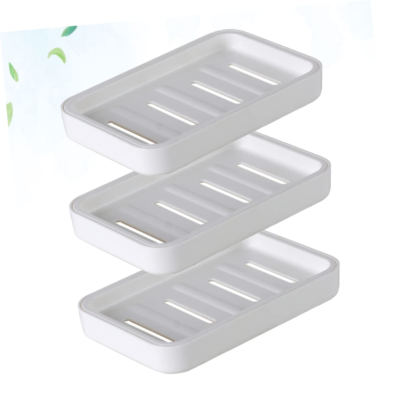 TOPBATHY 3-Piece Kitchen & Bathroom Soap Holder Set - Dual-Layer Hollow Soap Drainer with Lid for Liquid Soap, Wall Mount Organizer - Perfect for Shower, Sink, and Countertop Storage