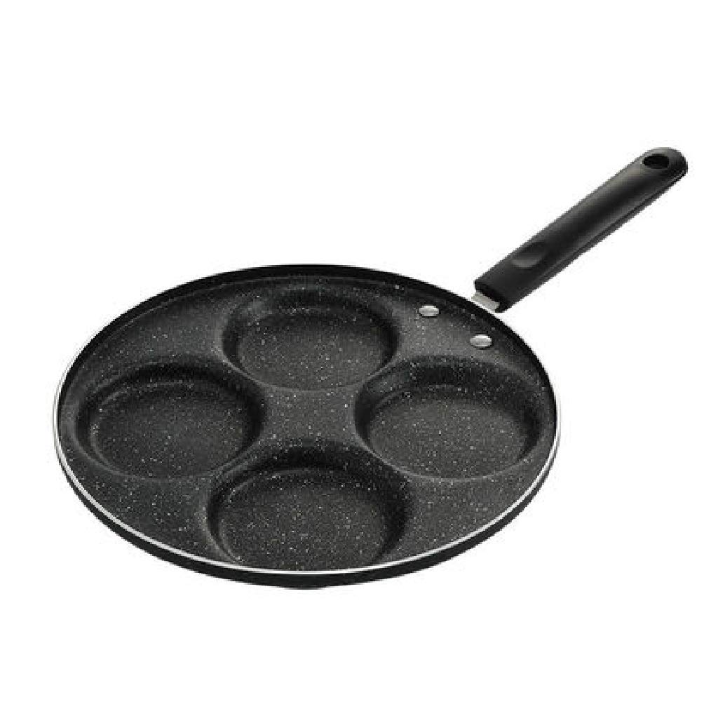 WIONC 4-Hole Non-Stick Frying Pan - Thickened Omelet Maker, Perfect for Pancakes, Steak & Breakfast Cooking | Ideal for Eggs, Ham & Quick Morning Meals