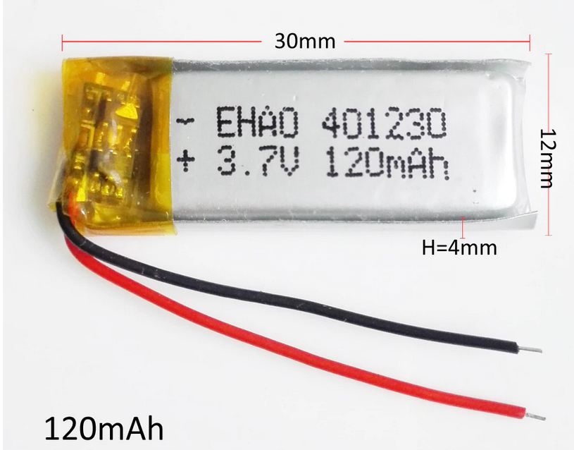 Rechargeable 120mAh 3.7V Lithium Battery for Gaming Mice - Long-Lasting Power for Wireless Gaming Mouse, Pro Controllers & PC Accessories