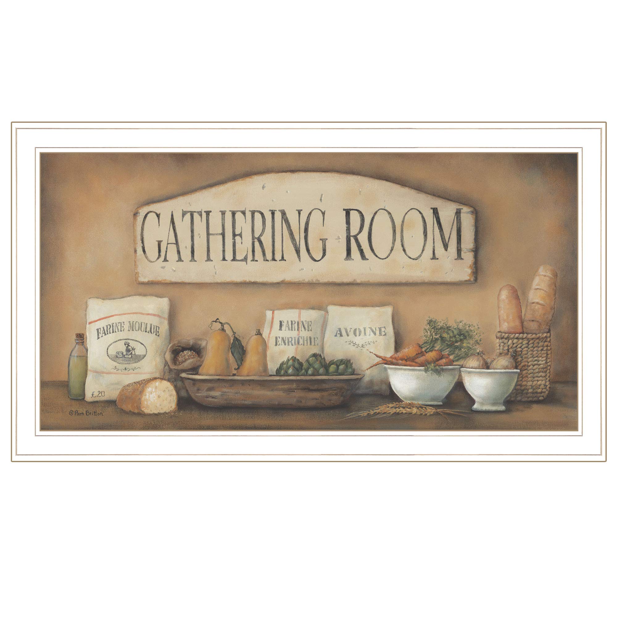 33x19 Inch Brown Printed Wall Art for Living Room - Elegant Home Decor for Gathering Spaces & Family Rooms