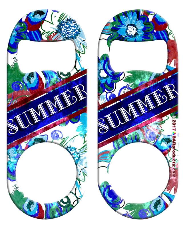 Customizable Mini Bottle Opener with Grungy Floral Design - Perfect for Bars, Parties, Weddings & Gifts - Unique Personalized Keychain Accessory