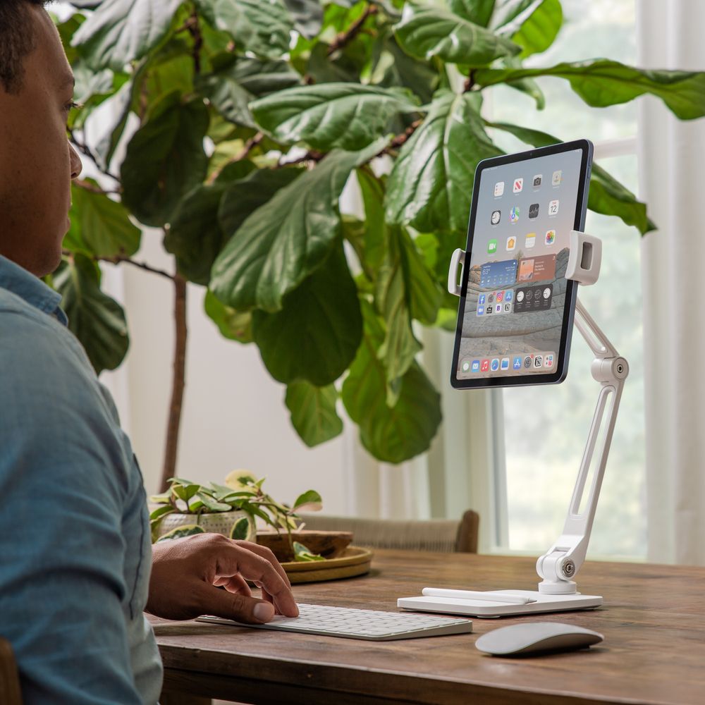 Twelve South HoverBar Duo 2nd Gen - Adjustable Tablet Stand for iPad, iPhone & Smartphones - Perfect for Home Office, Kitchen & Bedroom Use