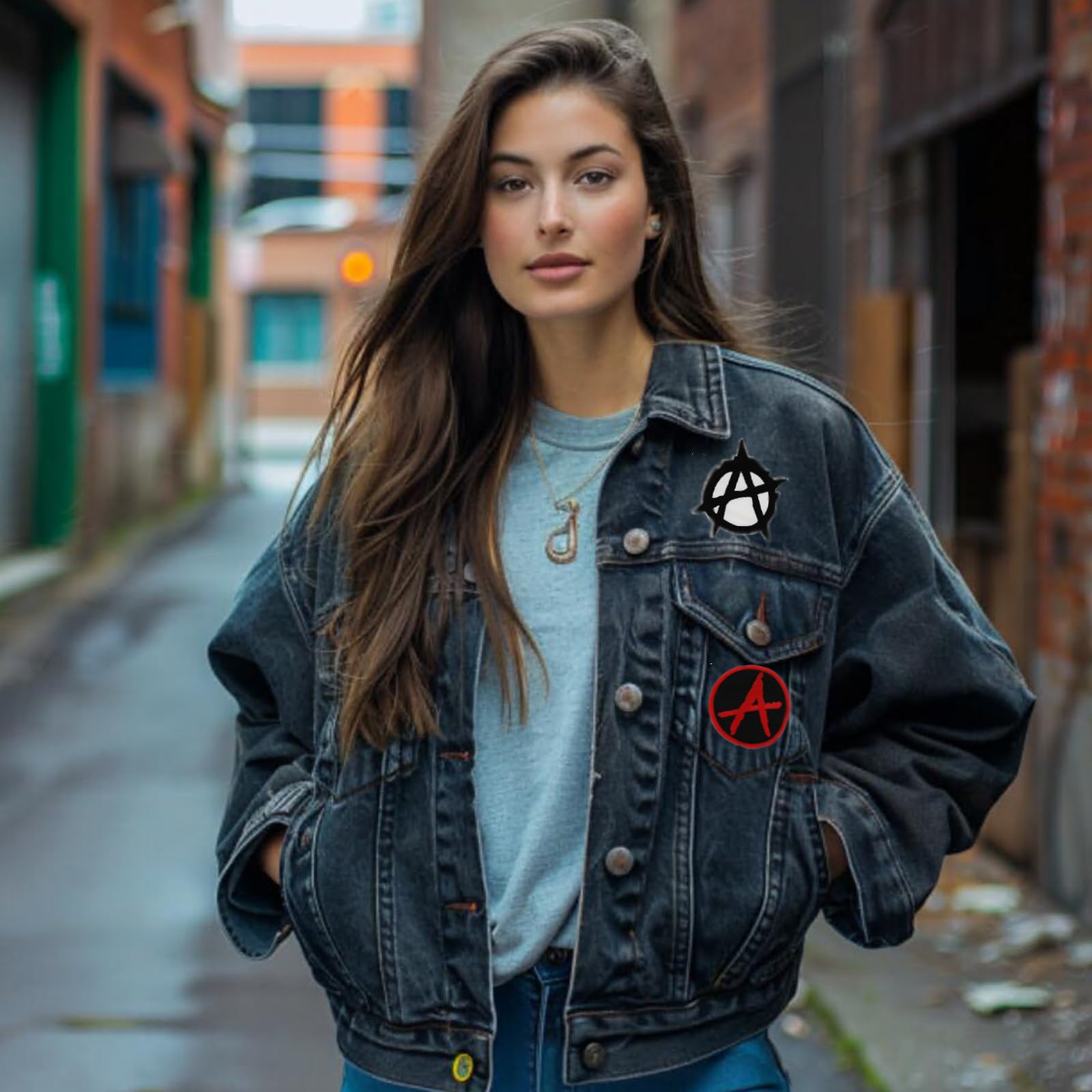 Anarchy Symbol Iron On Patch - Punk Goth Embroidered Emblem for Jackets, Vests & Backpacks - DIY Anarchism Logo Sew On Badge for Bikers & Rebels