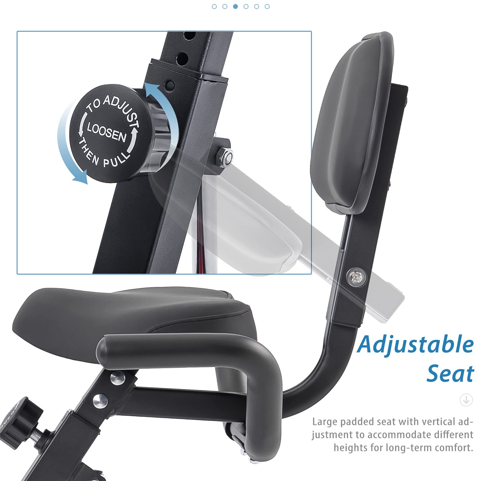 Foldable Exercise Bike for Home & Office - Adjustable Upright/Recumbent X-Bike with 10-Level Magnetic Resistance, Arm Bands & Backrest (350LBS Capacity) - Perfect for Cardio Workouts, Small Spaces & Home Gym Fitness - White & Metal Frame