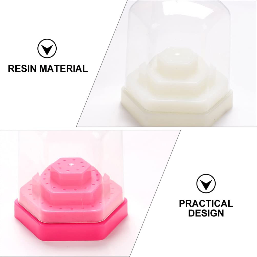 2-Piece Nail Drill Bits Organizer & Storage Box - Grinding Head Display Stand for Nail Drill Accessories - Perfect for Salon, Home Manicure & Nail Art Professionals