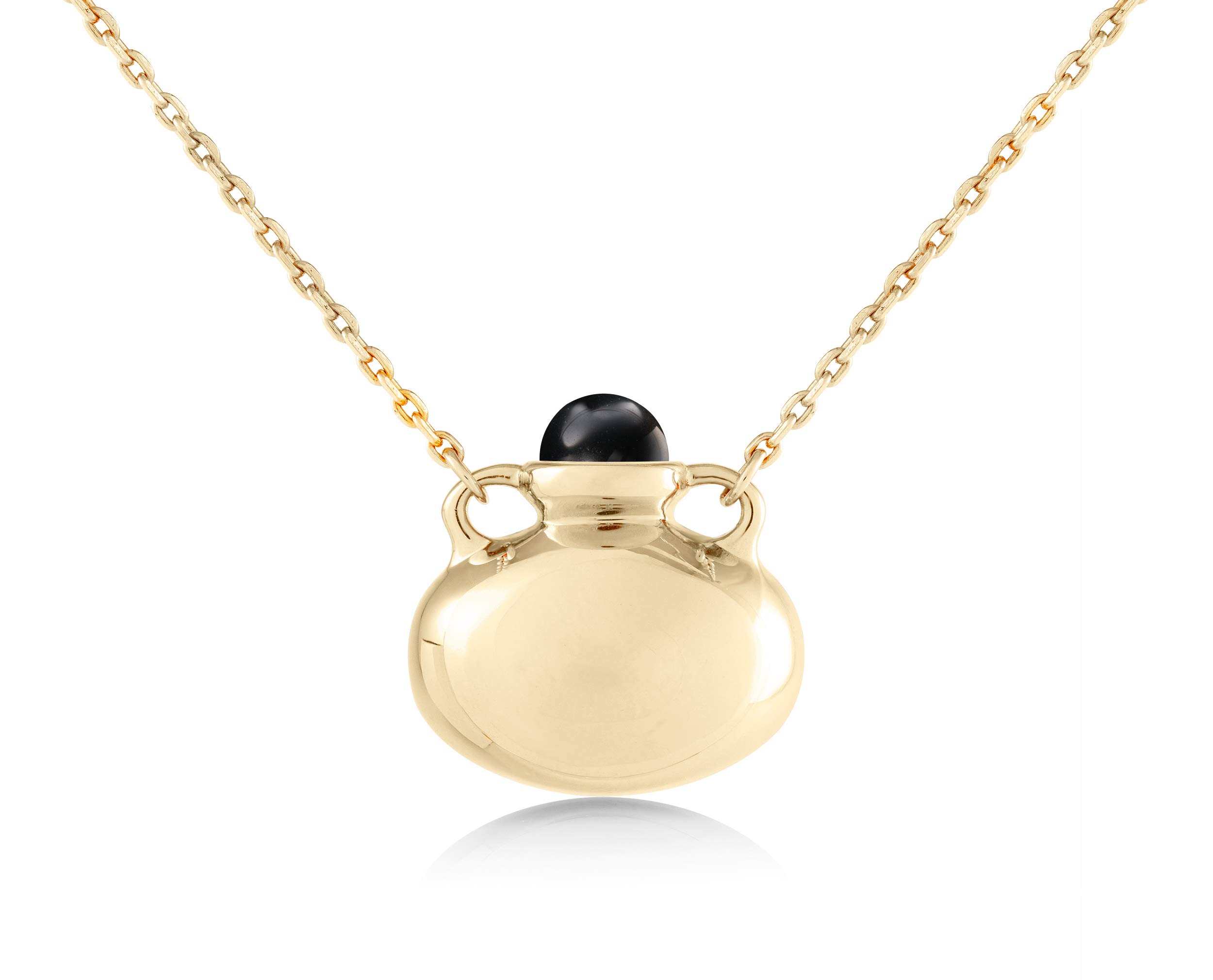 Personalized Engraved Black Tourmaline Necklace - Gold Tone Protection Amulet & Amphora Vessel Pendant for Women | Spiritual Jewelry Gift for Birthday, Meditation & Energy Healing