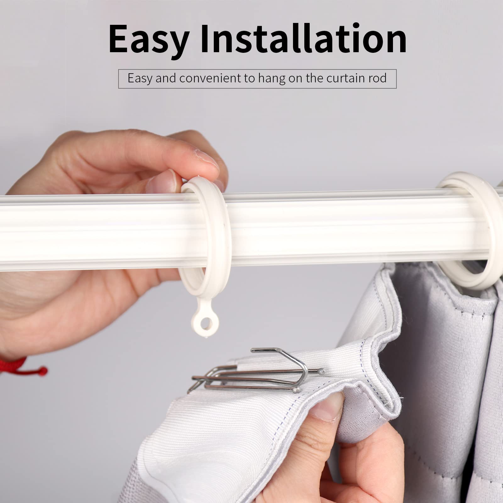 10 Meters/10.9 Yards White Pleat Tape for DIY Pinch Pleat Curtains - Includes 30 Stainless Steel 4-Prong Hooks | Perfect for Home Decor, Window Treatments & Custom Drapery Projects