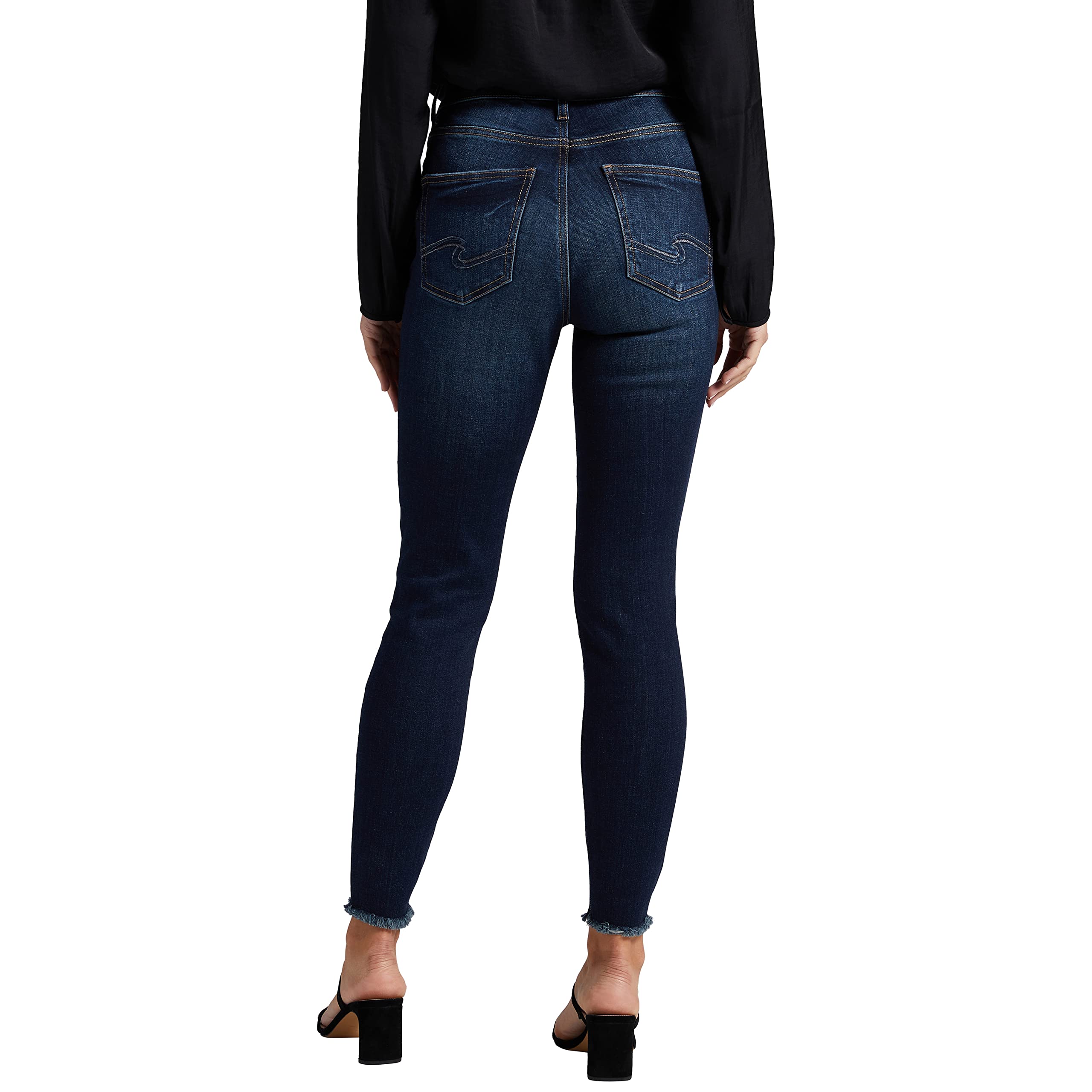 Silver Jeans Co. Women's Avery High Rise Curvy Fit Skinny Jeans - Slimming Denim Pants for Women, Comfortable Stretch Fabric, Classic Legacy Wash | Perfect for Casual Wear, Office Outfits & Night Out