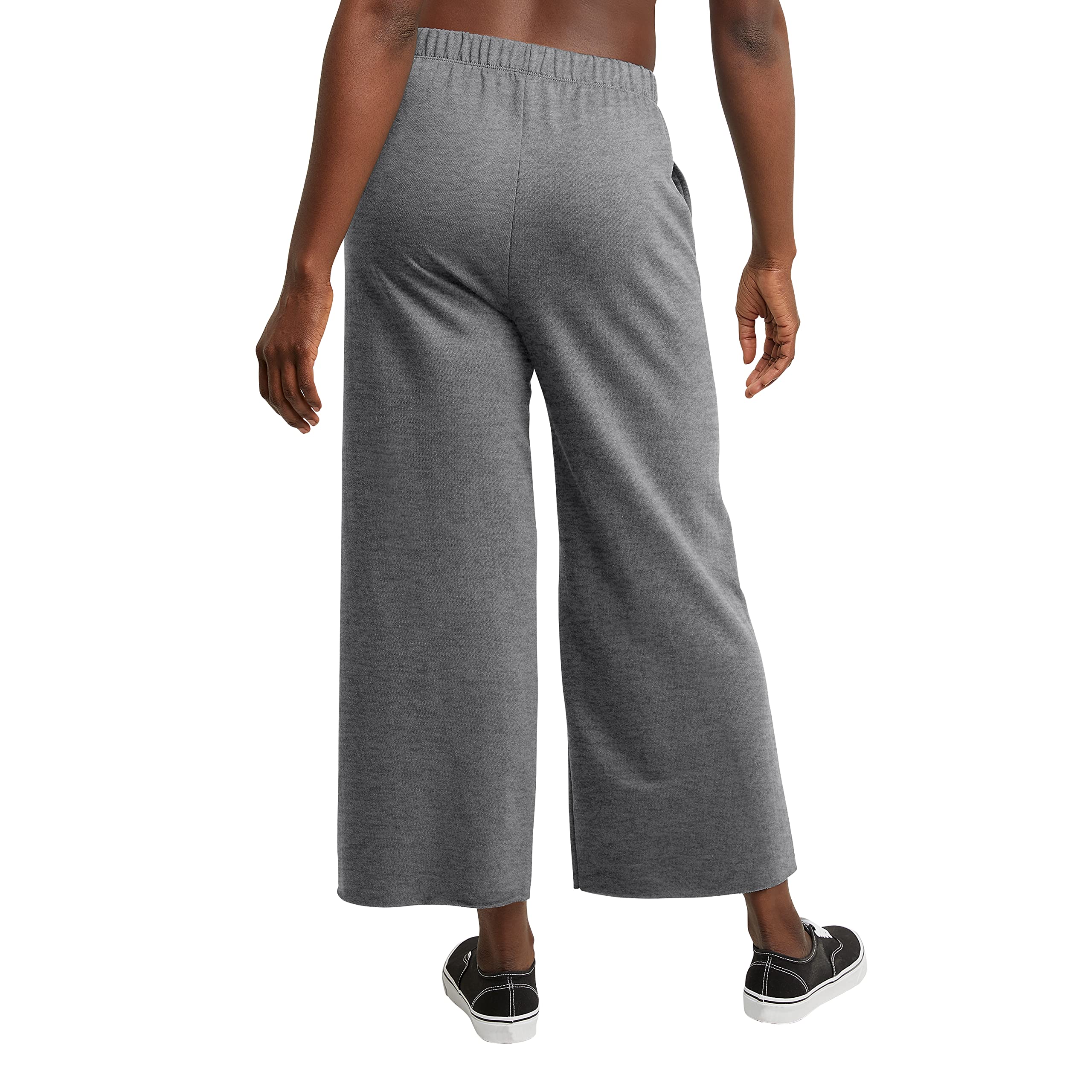 Hanes Women's Originals Wide Leg Crop Pants - Retro Lightweight French Terry Lounge Pants 25