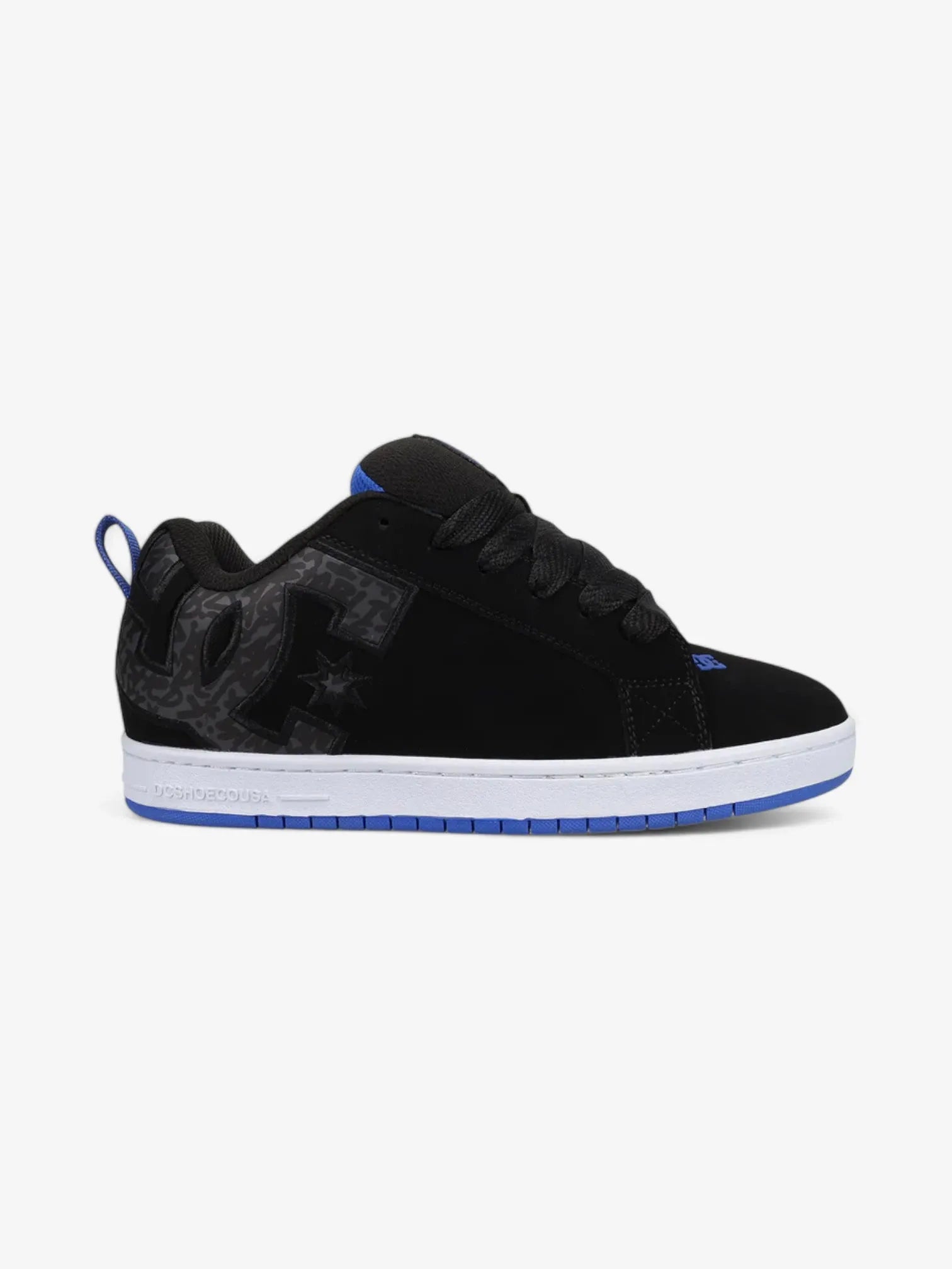 DC Court Graffik Skate Shoes for Men - Black & Blue High-Top Sneakers | Comfortable Skateboarding & Casual Streetwear Shoes for Everyday Wear