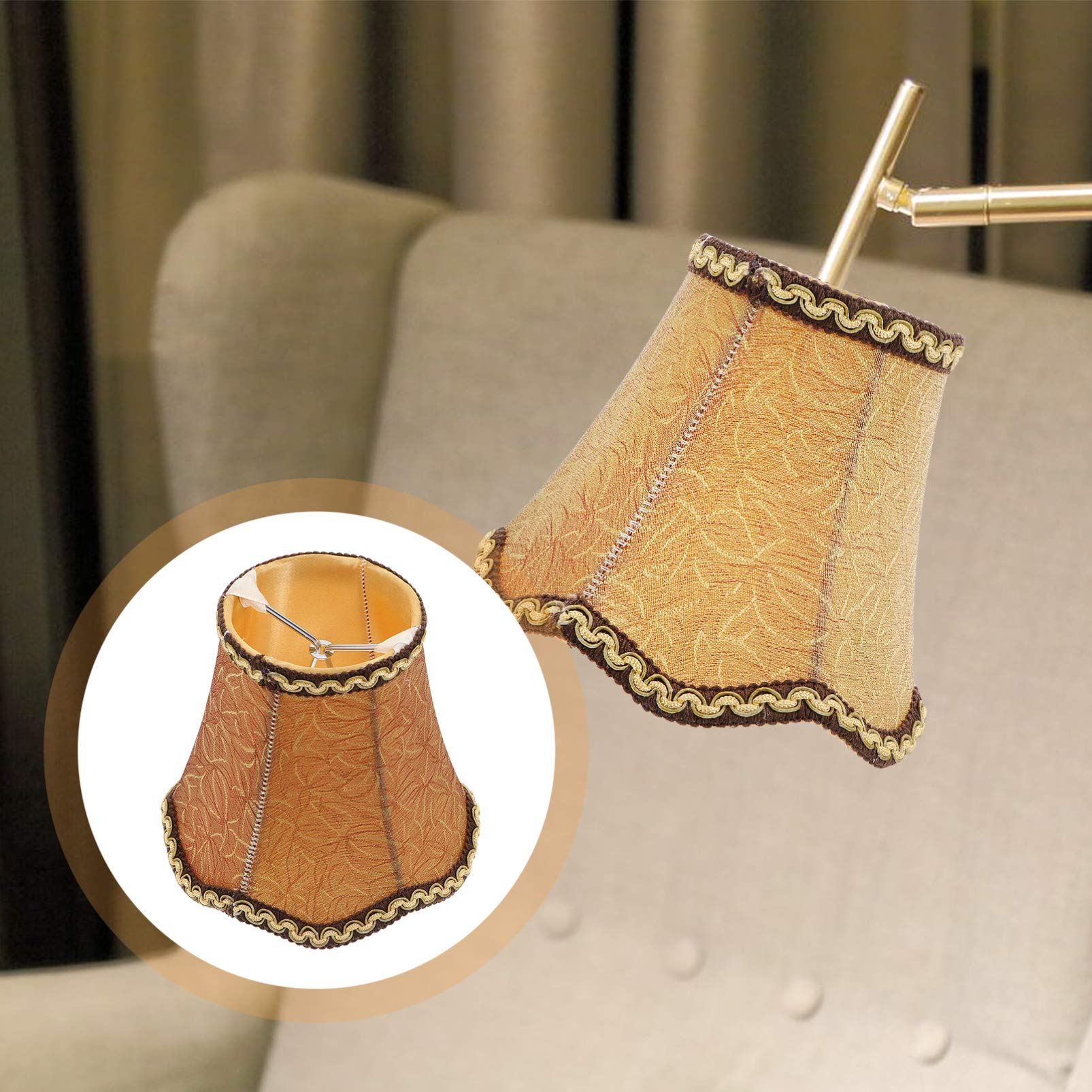 SOLUSTRE 13cm Drum Lamp Shade - Clip-On Fabric Chandelier & Table Light Cover for Bulbs, Wall, Floor & Candle Lamps | Home Decor Lighting Accessory for Living Room, Bedroom & Dining Room