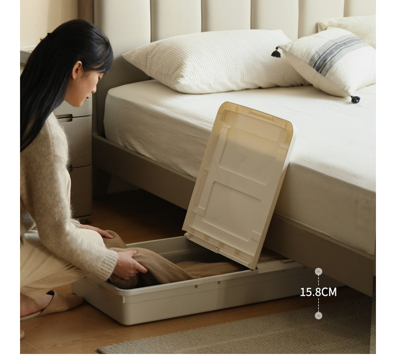 Premium Oak Solid Wood Piano Key Bed Frame with High-Tech Fabric Upholstery – Perfect for Modern Bedrooms, Guest Rooms & Luxury Home Decor