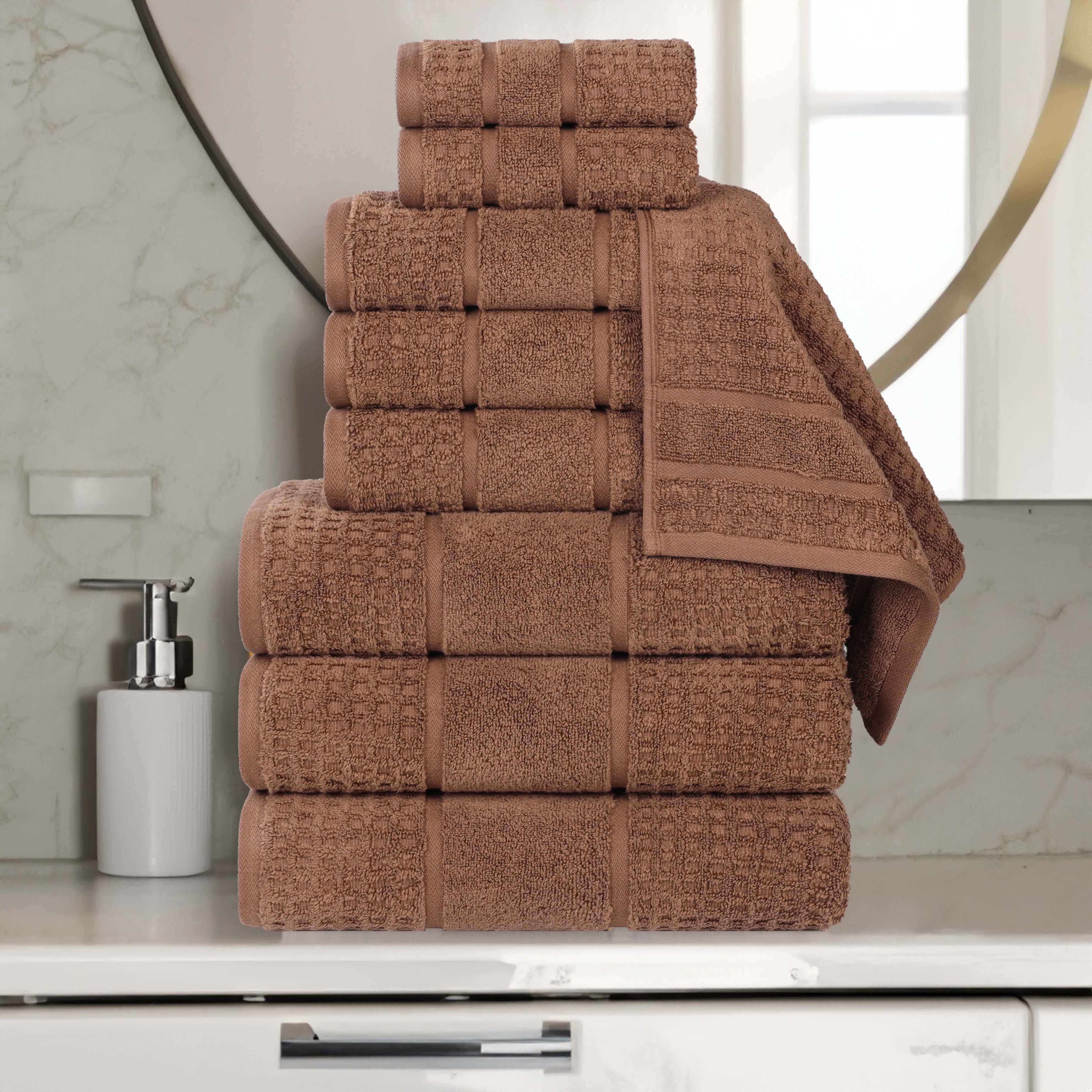 Premium 9-Piece Zero Twist Cotton Waffle Towel Set - Ultra Soft & Highly Absorbent Honeycomb Weave Bath Towels for Spa, Gym & Luxury Home Use
