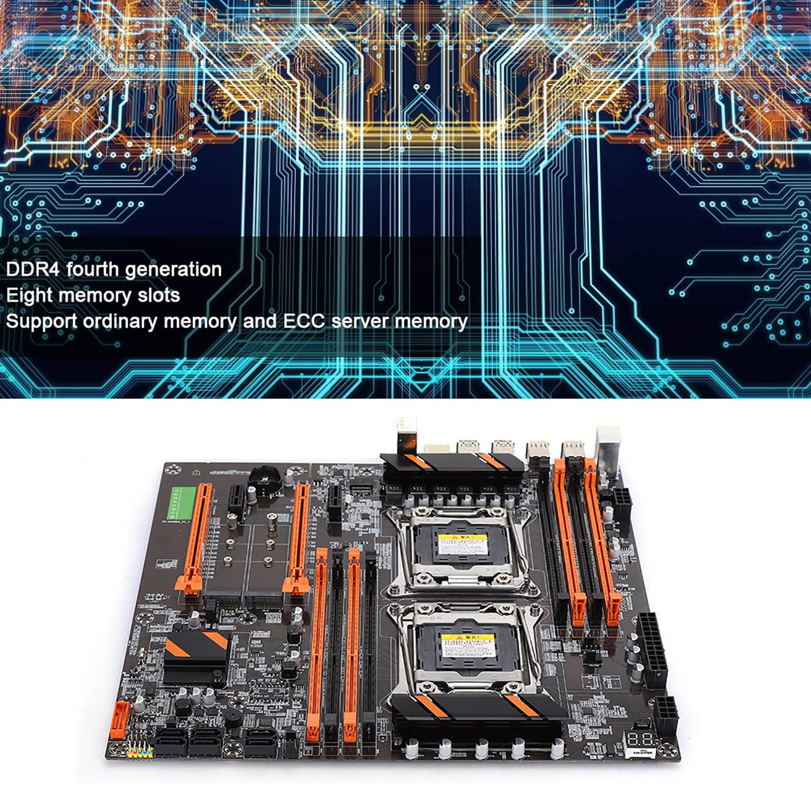 Dual Socket Desktop Motherboard LGA 2011-3, DDR4 Support for E5 CPU - Ideal for Gaming PC, Studio Workstation & Computer Simulator Builds