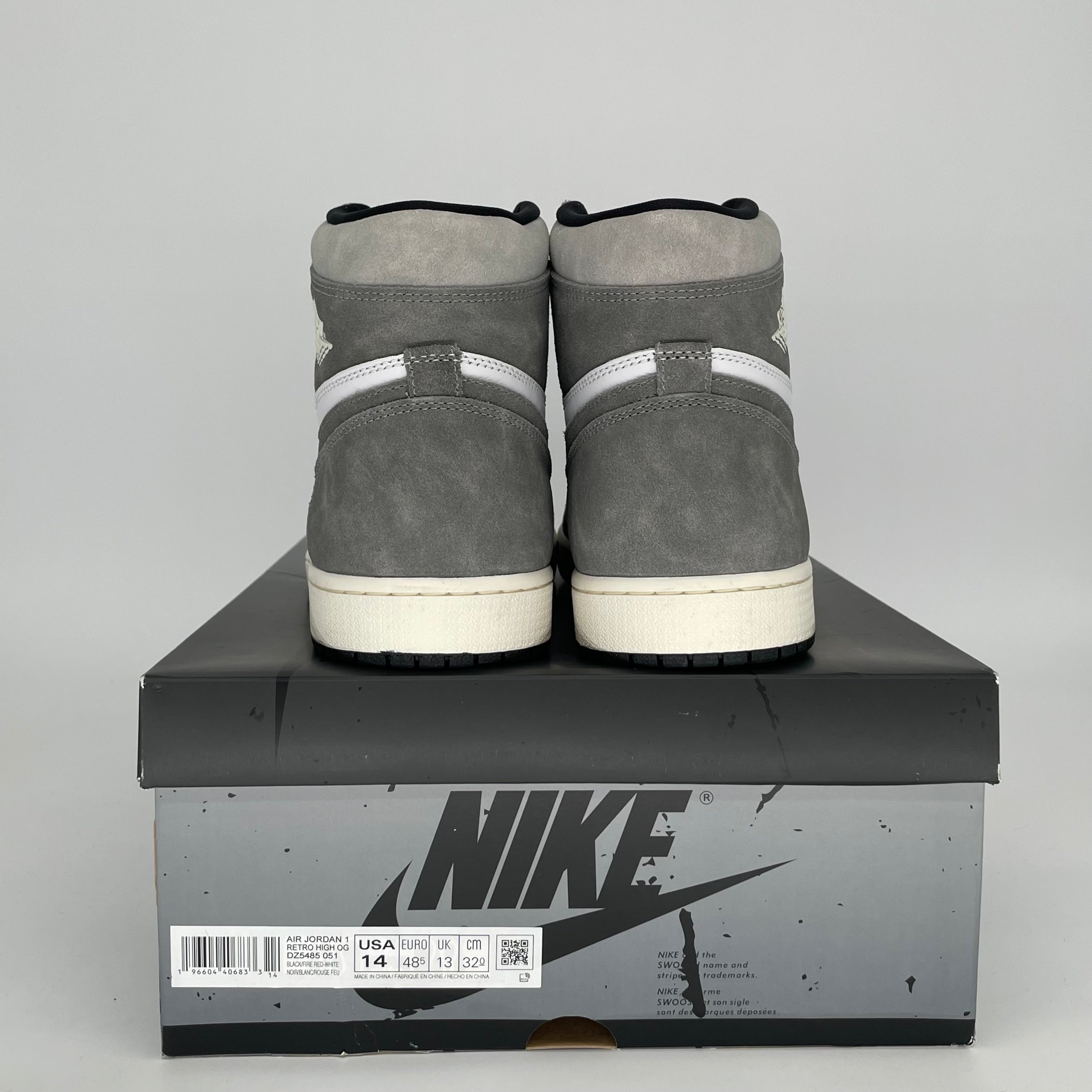 Original Air Jordan 1 Washed Black Men's Basketball Shoes Size 14 (DZ5485-051) - Retro High-Top Sneakers for Streetwear & Casual Outfits
