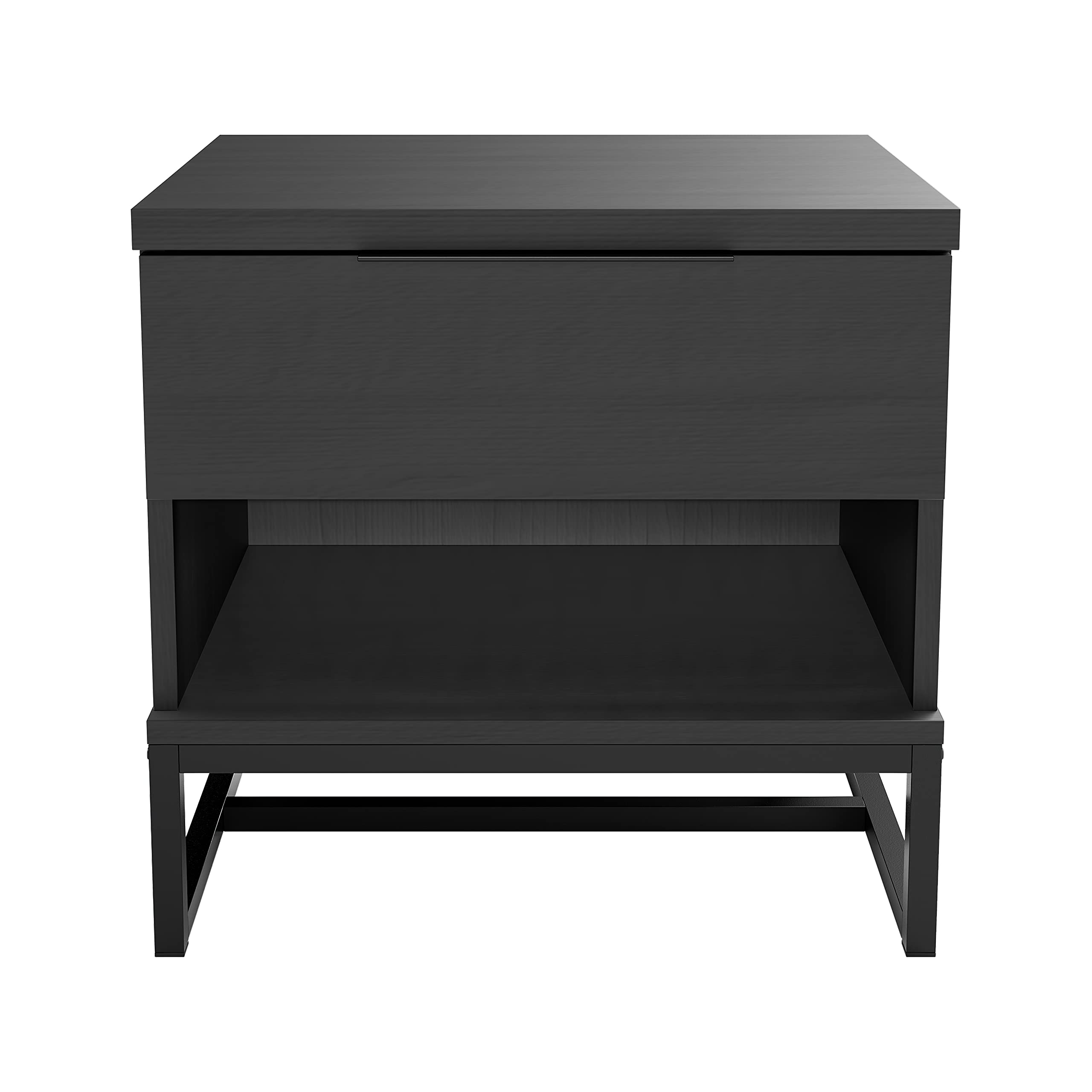 Boyd Sleep Catania Contemporary Wood Finish 5-Piece Drawer Nightstand - Modern Black Bedside Table for Bedroom, Living Room & Guest Room Storage