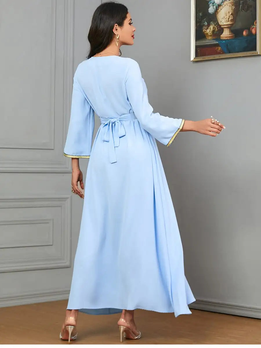 Elegant Embroidered Eid Dubai Caftan Dress for Women - Perfect for Special Occasions, Weddings & Festivals