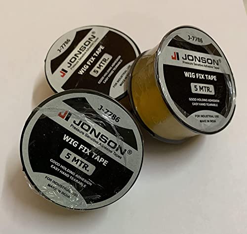 LeModish Johnson 5M Ultra Strong Hair Patch Tape for Men - Double Sided Wig & Toupee Adhesive (Yellow, 1 Pack) - Perfect for Hair Systems, Costumes & Daily Wear