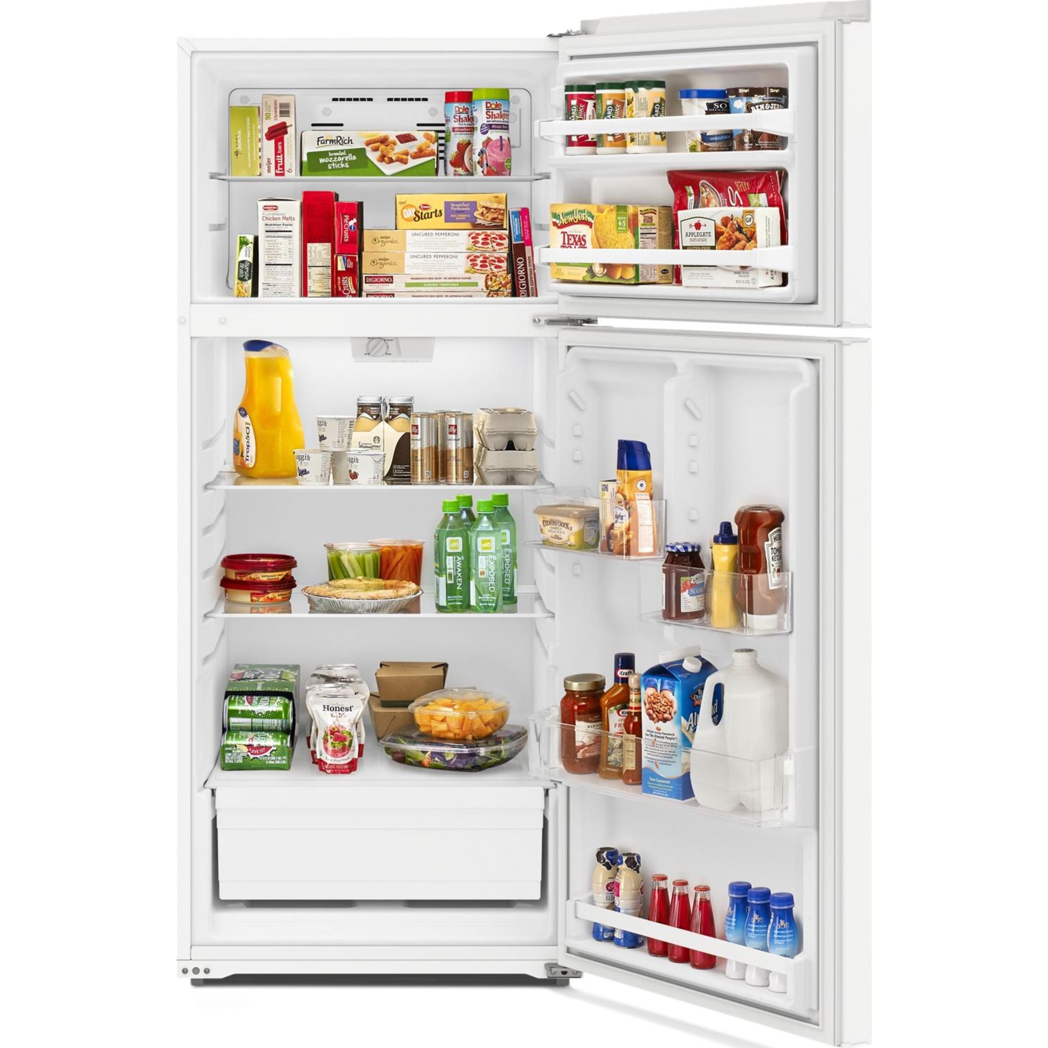 Amana 30 Inch Top Mount Refrigerator (ARTX3028PW) - White, Energy Efficient, Spacious Freezer - Perfect for Kitchens, Apartments, and Small Spaces