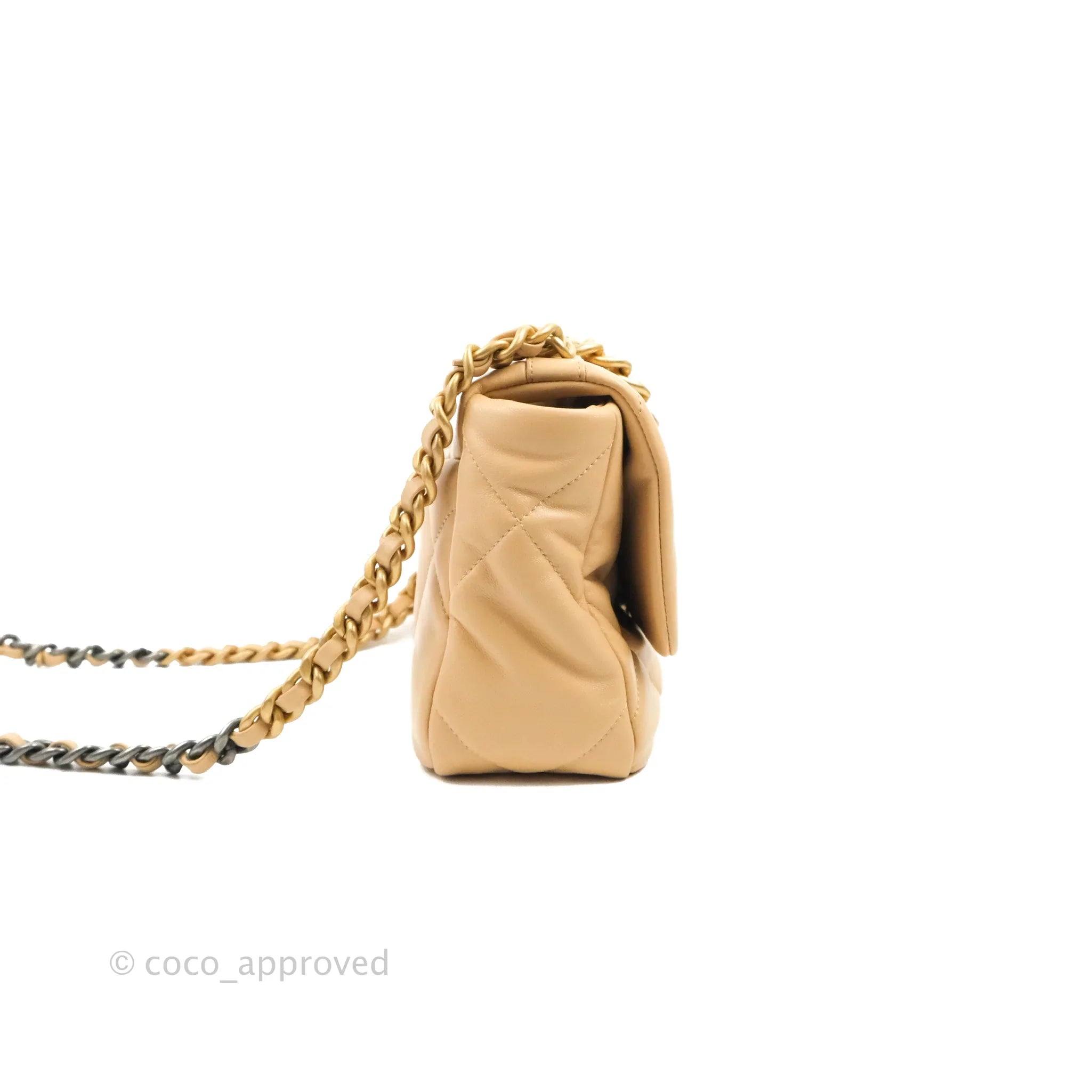 Chanel 19 Small Handbag in Dark Beige with Mixed Hardware - 22C Collection | Luxury Crossbody Bag for Women, Perfect for Date Night & Special Occasions