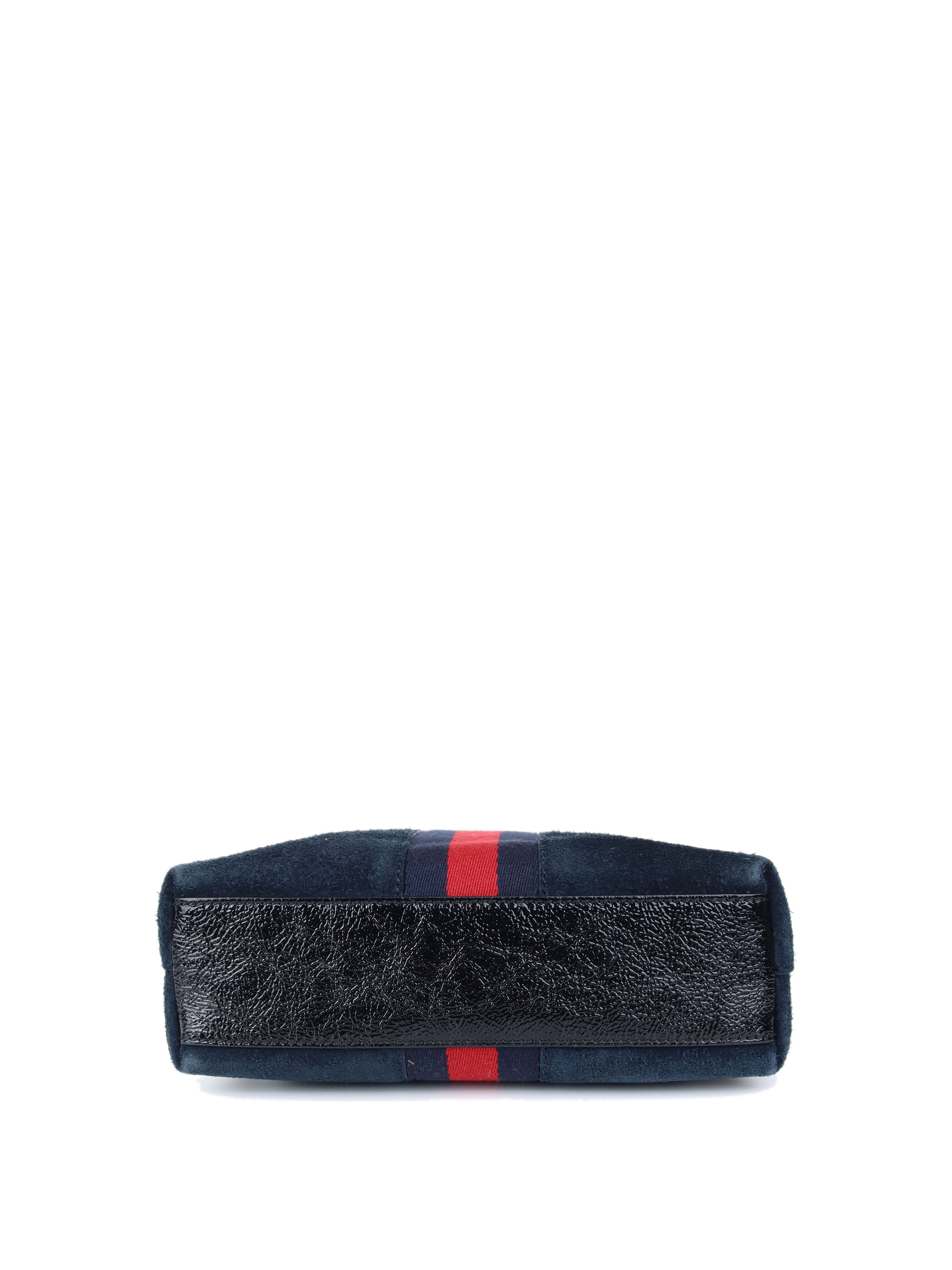 Gucci Navy Suede Ophidia Shoulder Bag for Women | Luxury Designer Crossbody Purse | Perfect for Work, Travel & Evening Events