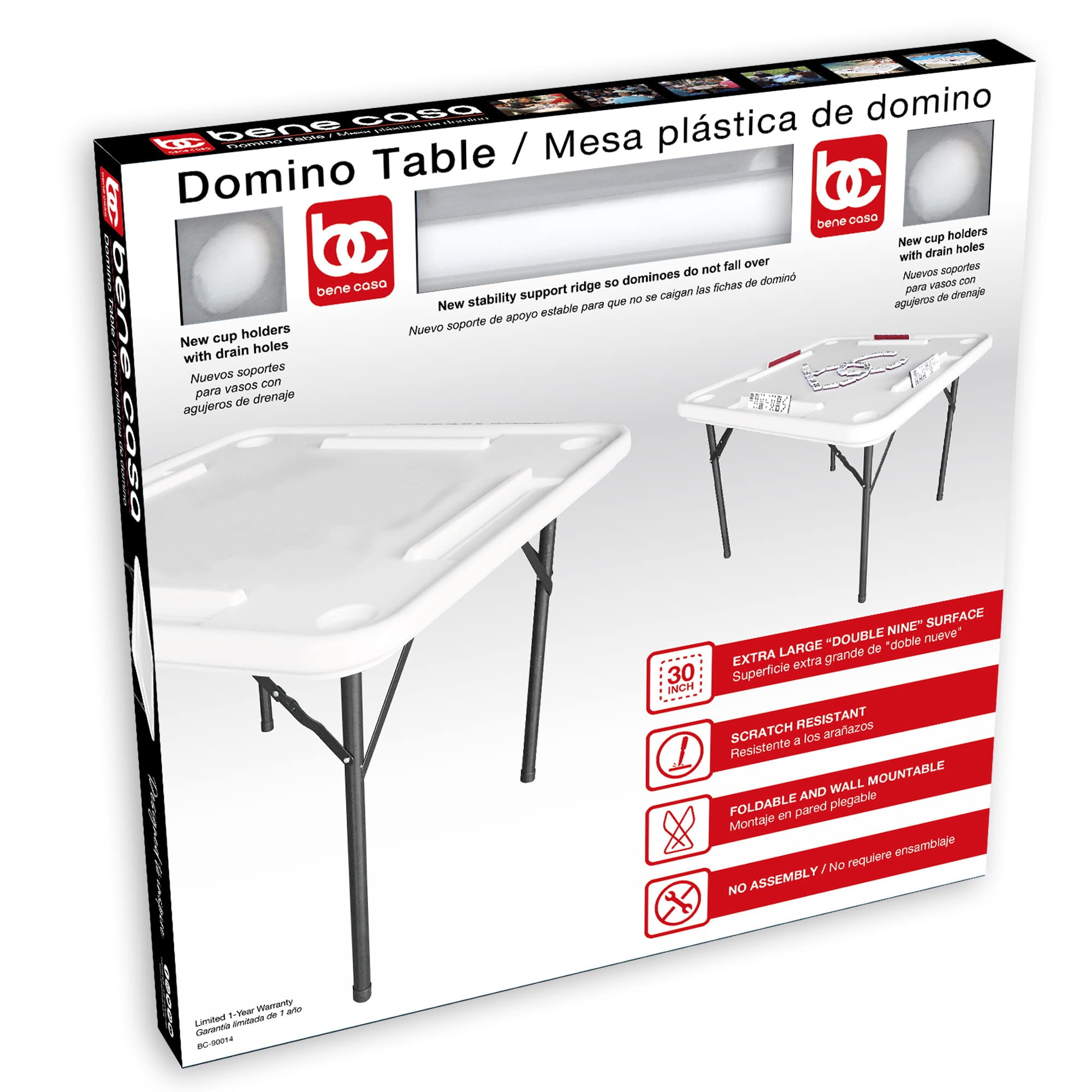 Benecasa Outdoor Blow Mold Domino Game Table Set - Durable Plastic Dominoes Table for Backyard, Patio, and Tailgating Parties - Perfect for Family Gatherings and Game Nights