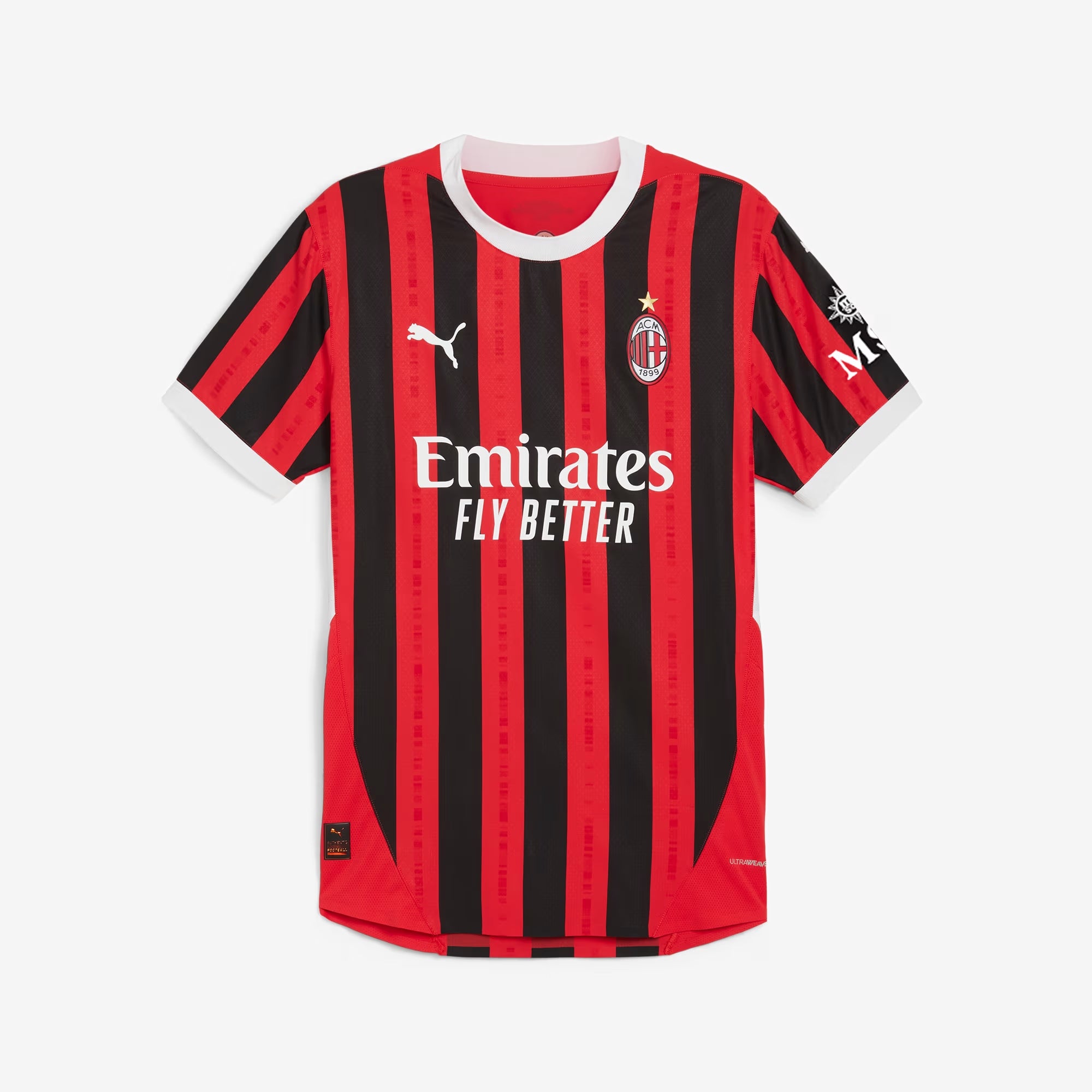 PUMA AC Milan 2024/25 Match Home Soccer Jersey - Official Authentic Football Shirt for Men - Perfect for Match Day, Training & Fan Support