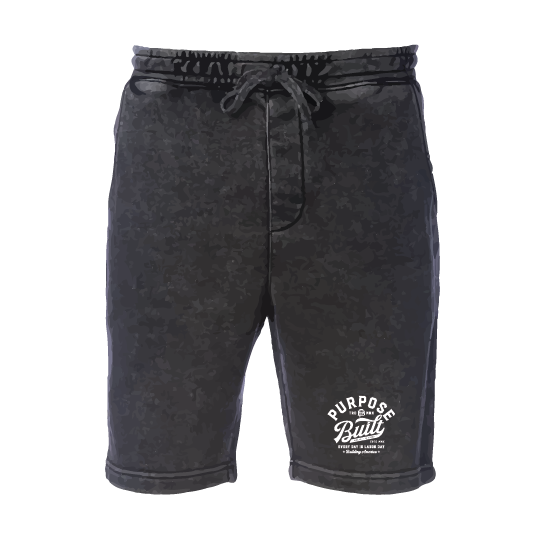 The Script Fleece Shorts for Men - Soft & Comfortable Black Mineral Fleece Lounge Shorts - Perfect for Relaxing at Home, Gym, or Outdoor Activities
