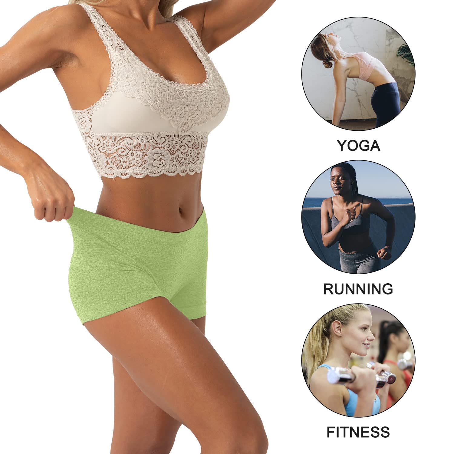 R RUXIA Women's Seamless Boy Shorts Underwear - Soft Stretch Boxer Briefs Panties (5-Pack, Regular & Plus Size) - Perfect for Yoga, Sleep & Everyday Comfort