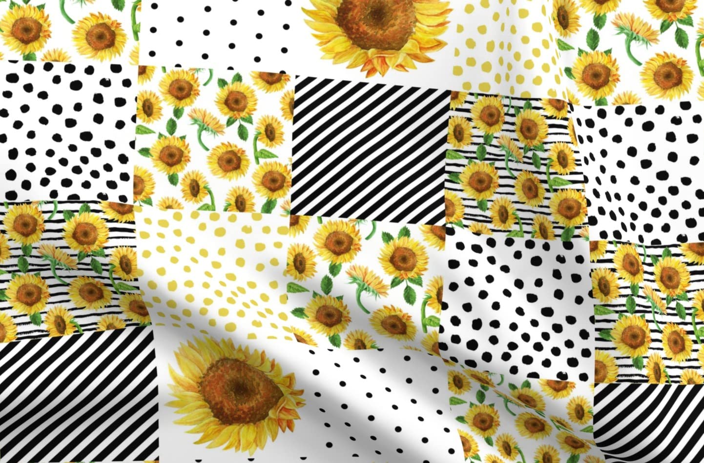 Sunflower Printed Minky Fabric Fat Quarter - Soft Plush Quilt Backing Material for Baby Blankets, Nursery Decor & Sewing Projects - Yellow Cheater Quilt Fabric with Floral Design