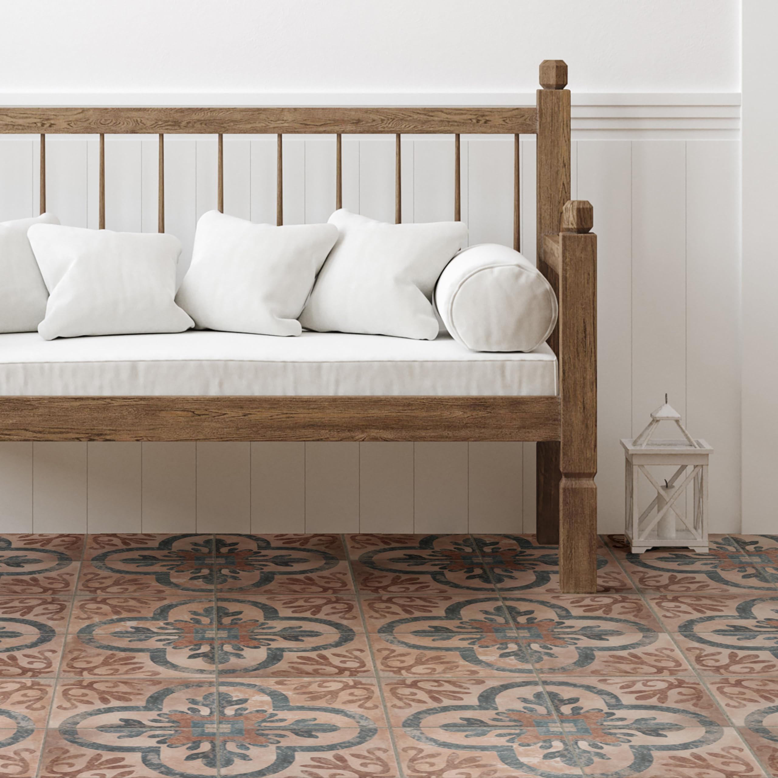 Merola Tile Americana Newton 8.75x8.75 Inch Porcelain Floor and Wall Tile - Perfect for Kitchen Backsplash, Bathroom Walls, and Entryway Floors