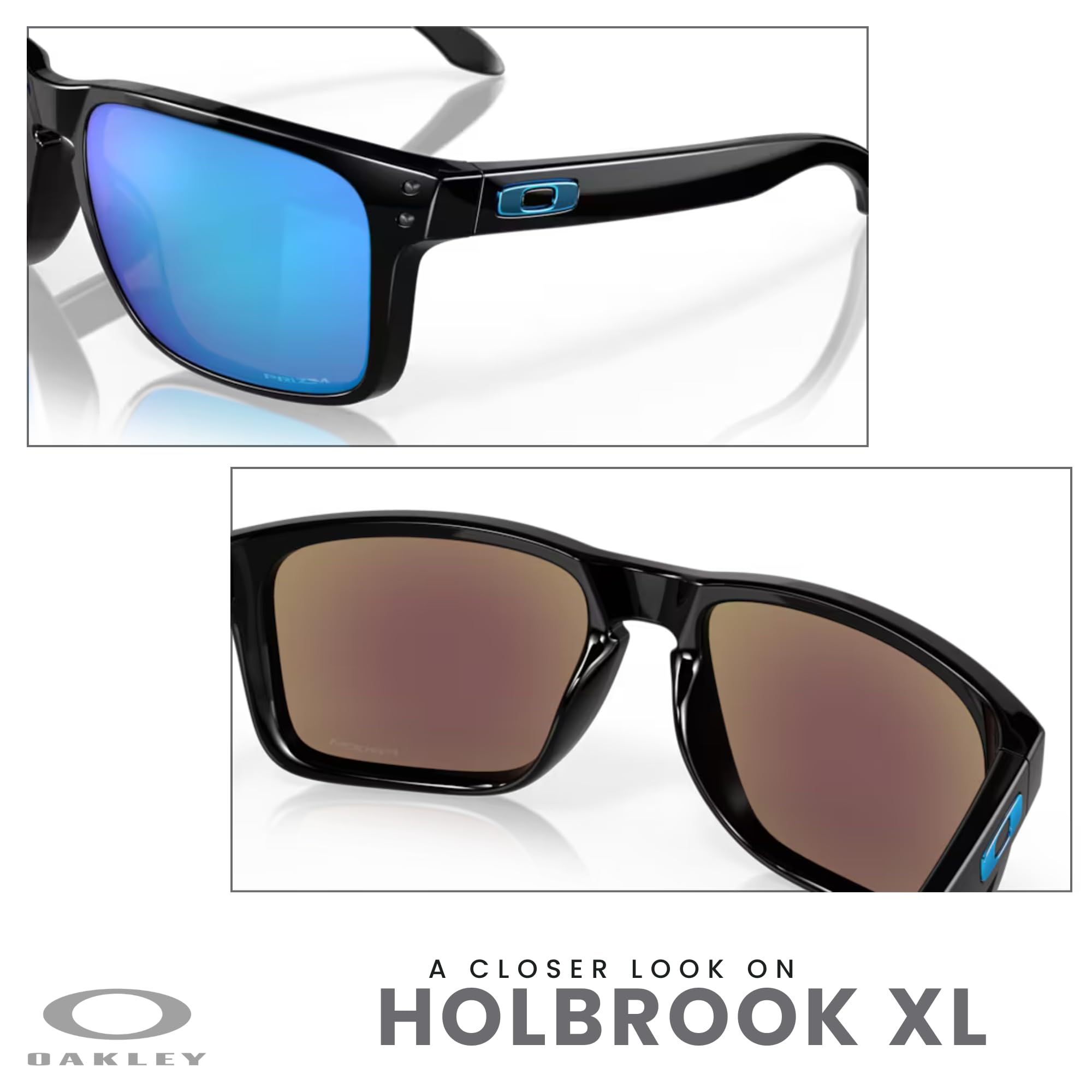 Oakley Holbrook XL OO9417 Square Polarized Sunglasses for Men - UV Protection, Lightweight Frame + Free Leash & iWear Care Kit - Perfect for Running, Driving & Outdoor Activities