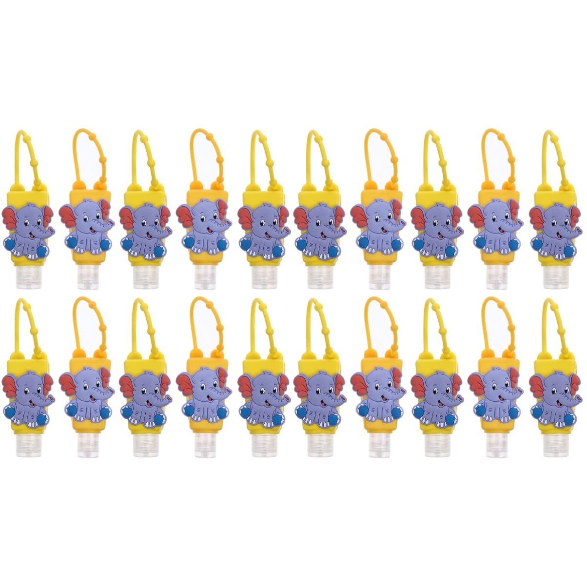 FRCOLOR 20 Pcs Cartoon Mini Silicone Bottle Holders for Kids - Cute Animal Travel Hand Grips - Empty Travel Bottle Accessories - Perfect for School, Camping & Outdoor Adventures