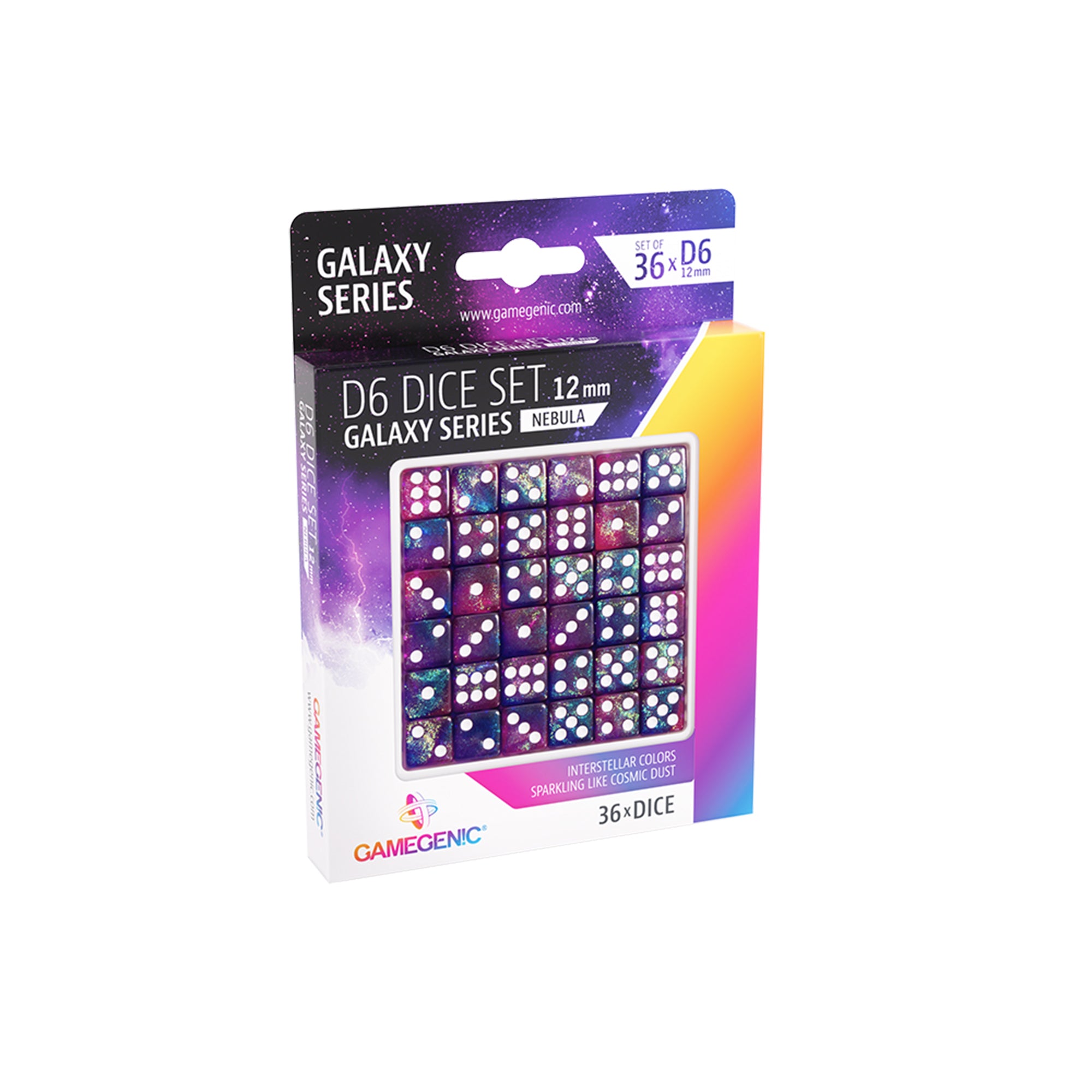 Premium Galaxy Series Nebula D6 Dice Set - 12mm (36 pcs) for Tabletop RPG, Dungeons & Dragons, Board Games & Collectors - Vibrant Cosmic Design
